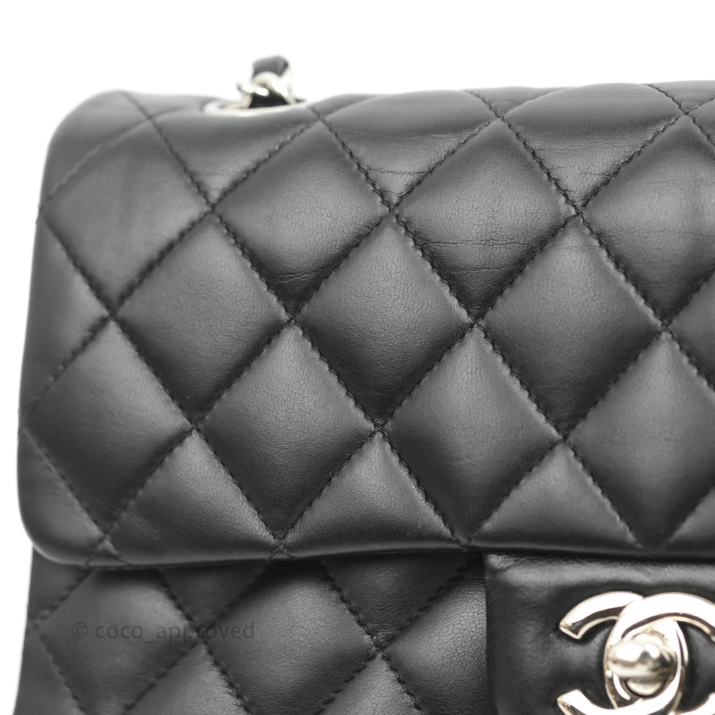 Chanel Small Classic Quilted Flap Black Lambskin Silver Hardware
