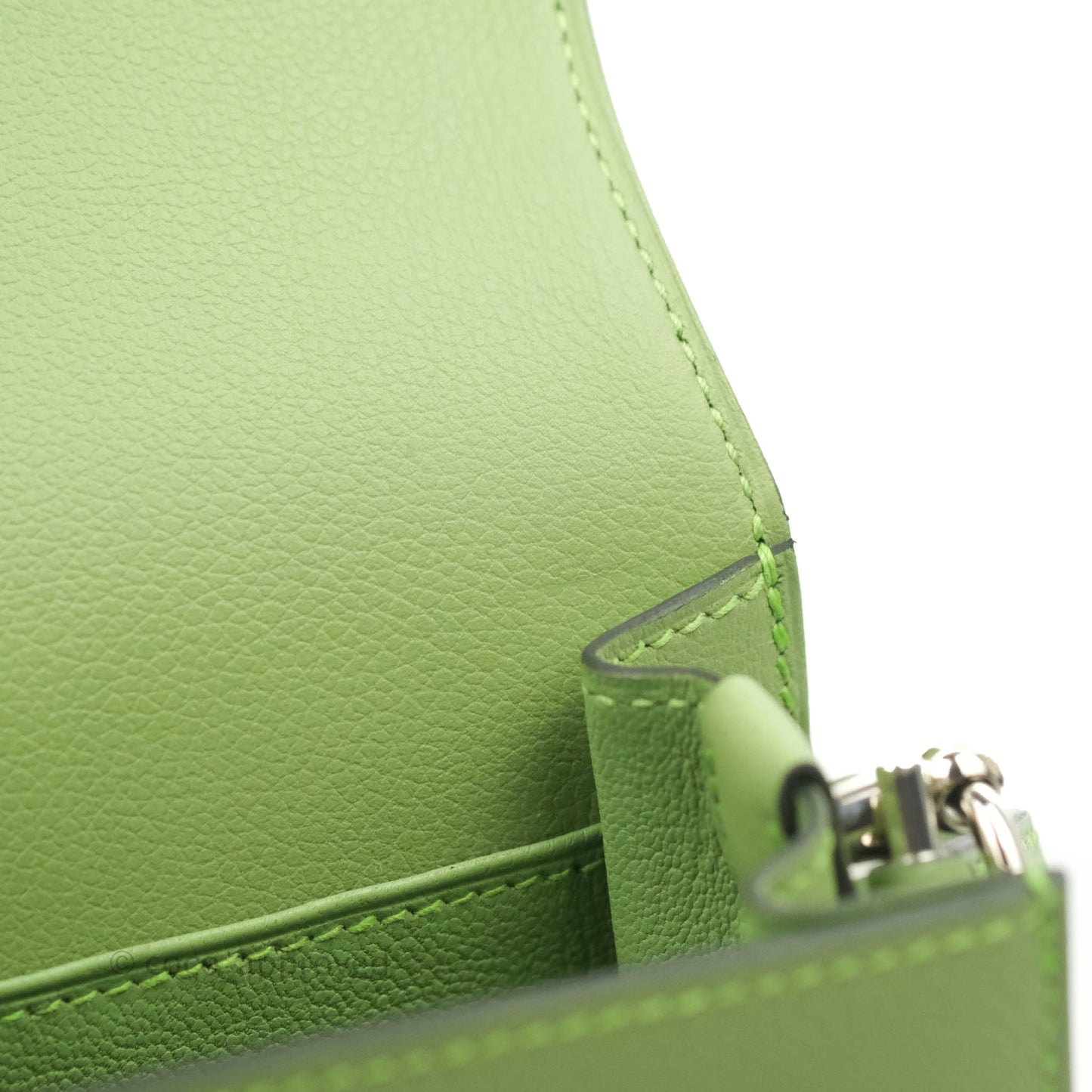 Hermès Roulis Mini 18 Evercolor Vert Criquet Palladium Hardware