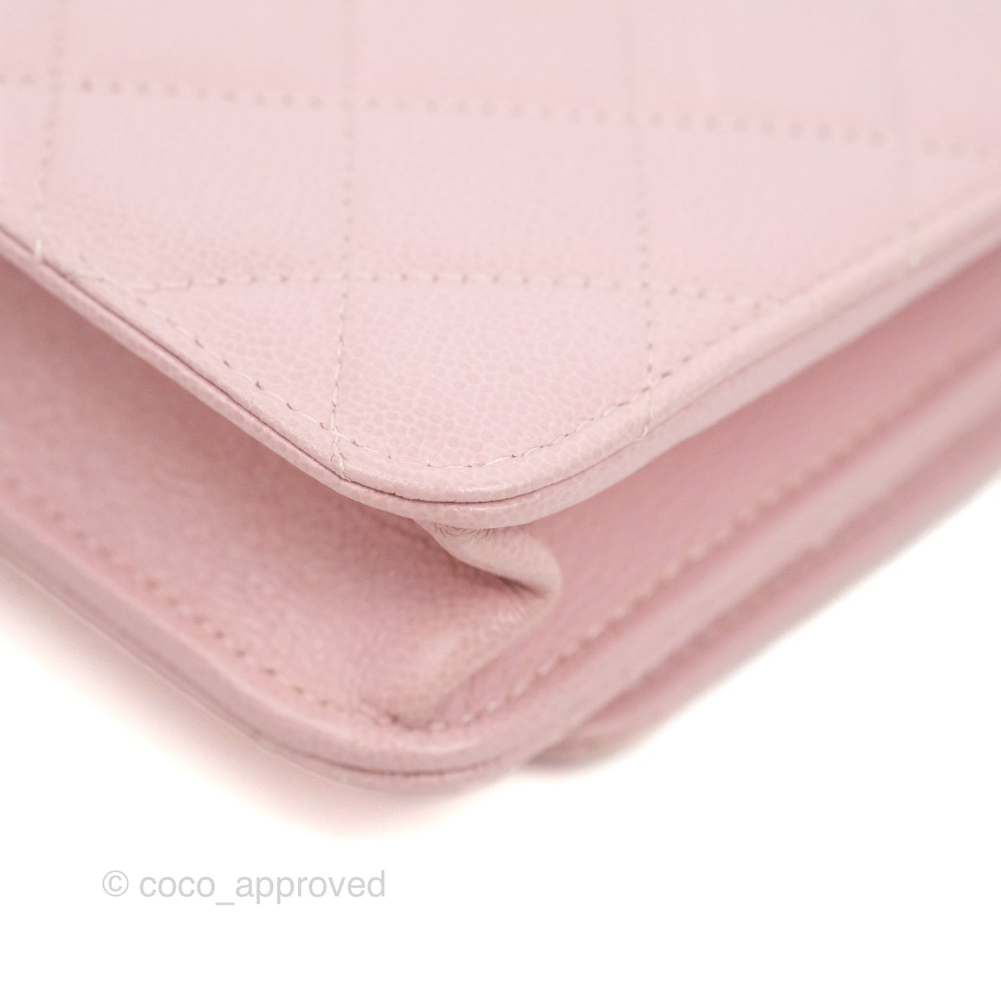 Chanel Quilted Wallet on Chain WOC Light Pink Caviar Gold Hardware