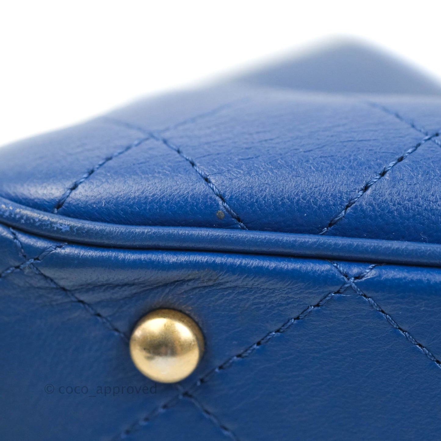 Chanel Egyptian Amulet Drawstring Bucket Bag Navy Aged Gold Hardware
