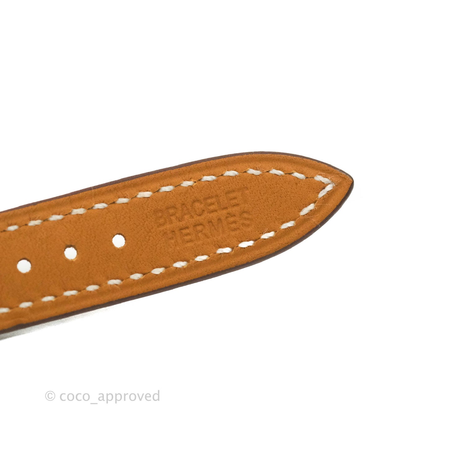 Hermès Cape Cod Steel Watch in Gold Calfskin Strap