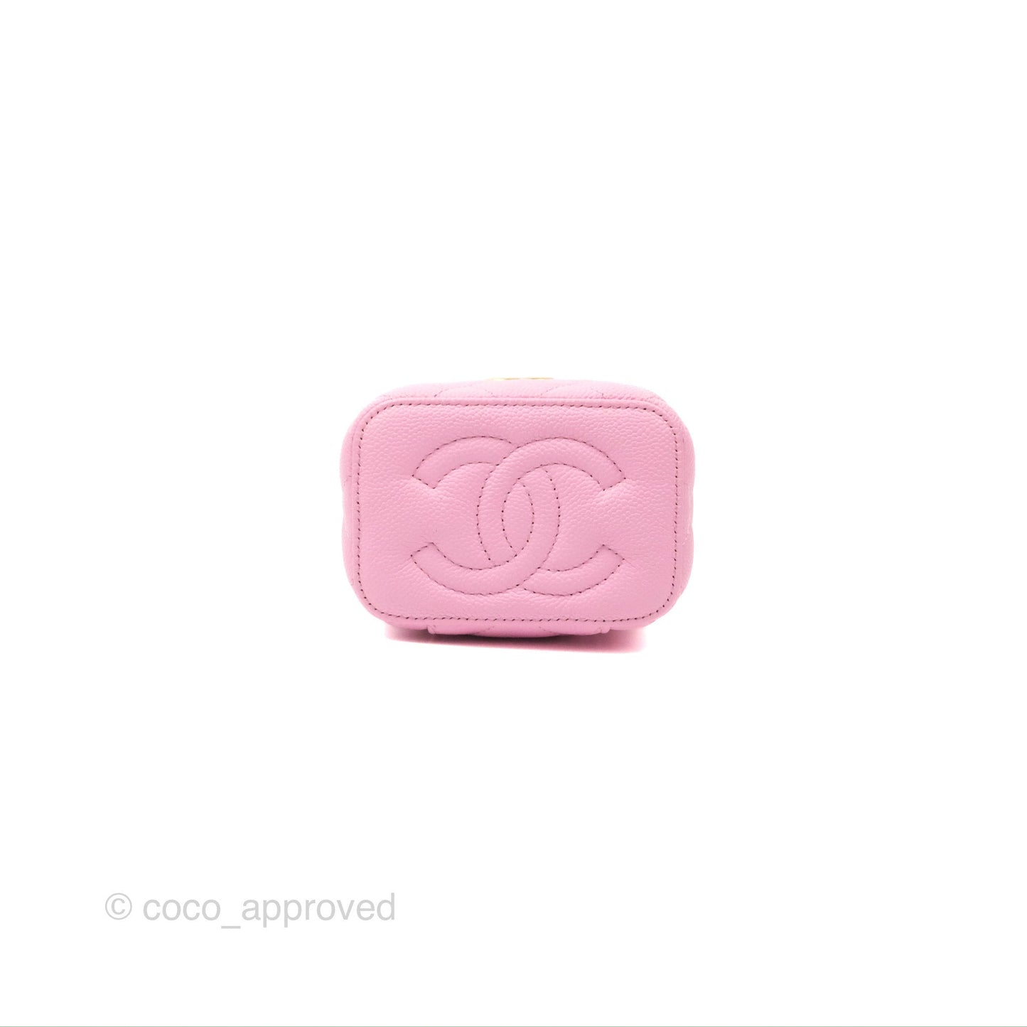 Chanel Quilted Heart Crush Mini Vanity With Chain Pink Caviar Aged Gold Hardware
