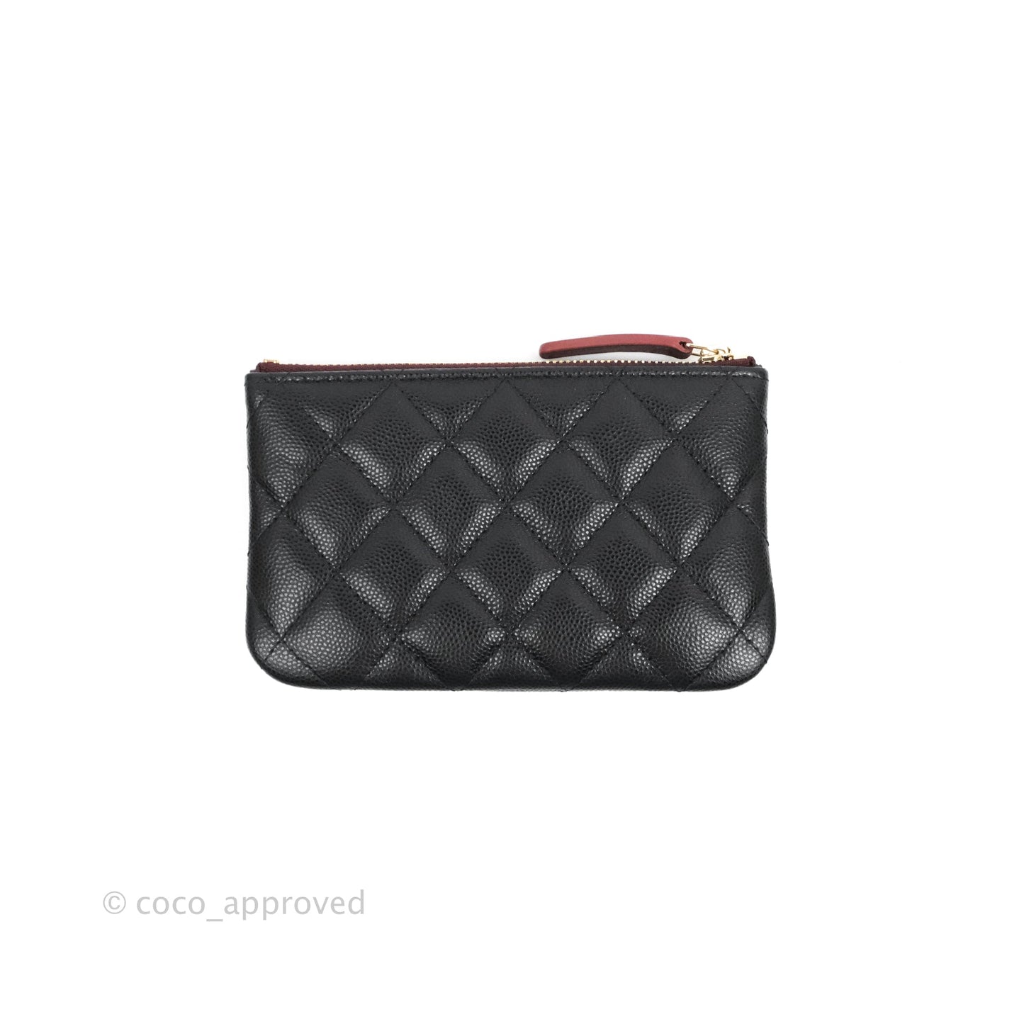 Chanel Quilted Mini O Case Black Caviar Gold Hardware