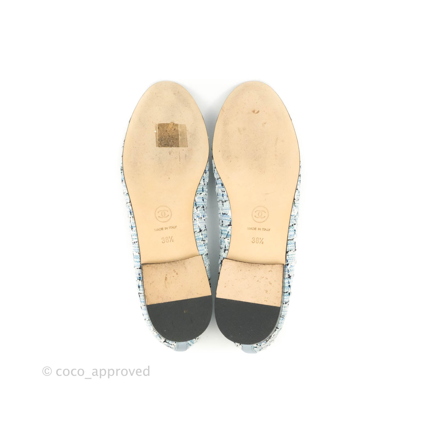Chanel Blue Tweed Ballerina Flats Size 38.5