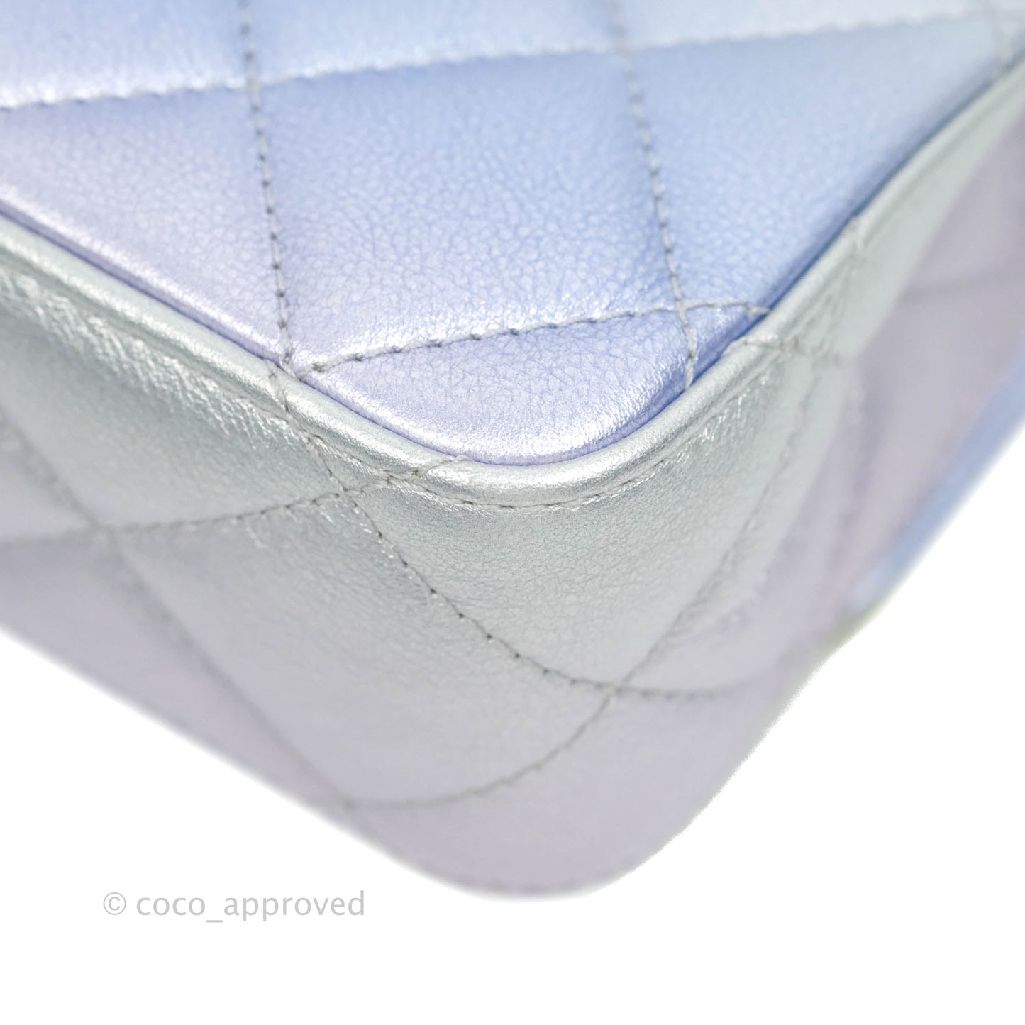 Chanel Wristlet Clutch Iridescent Rainbow Calfskin Leather 21K