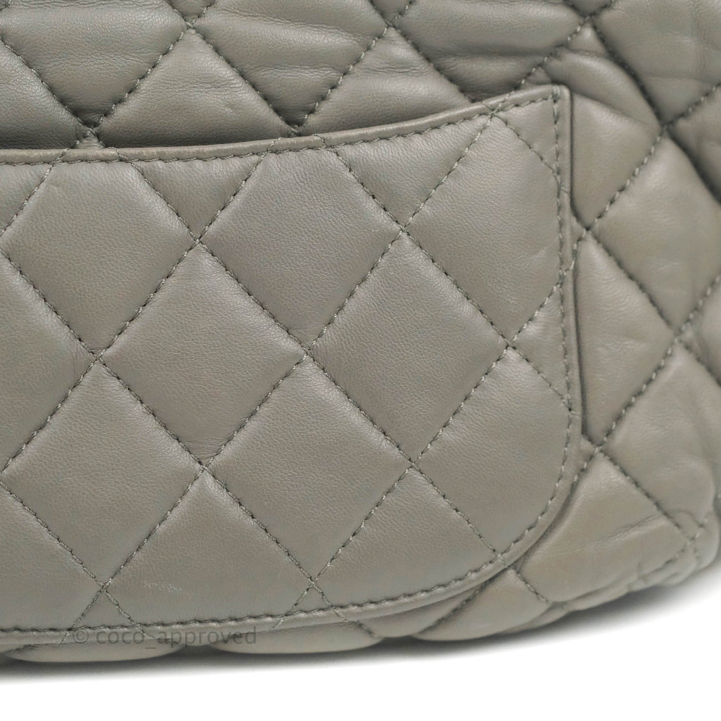 Chanel Medium Quilted Soft Accordion Flap Bag Grey Lambskin
