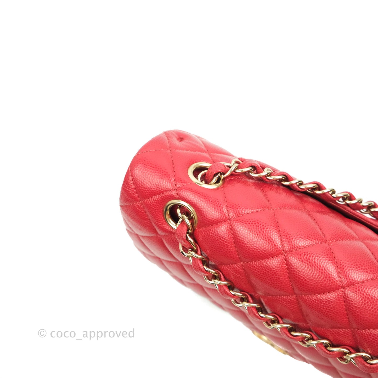 Chanel Classic M/L Medium Double Flap Red Caviar Gold Hardware