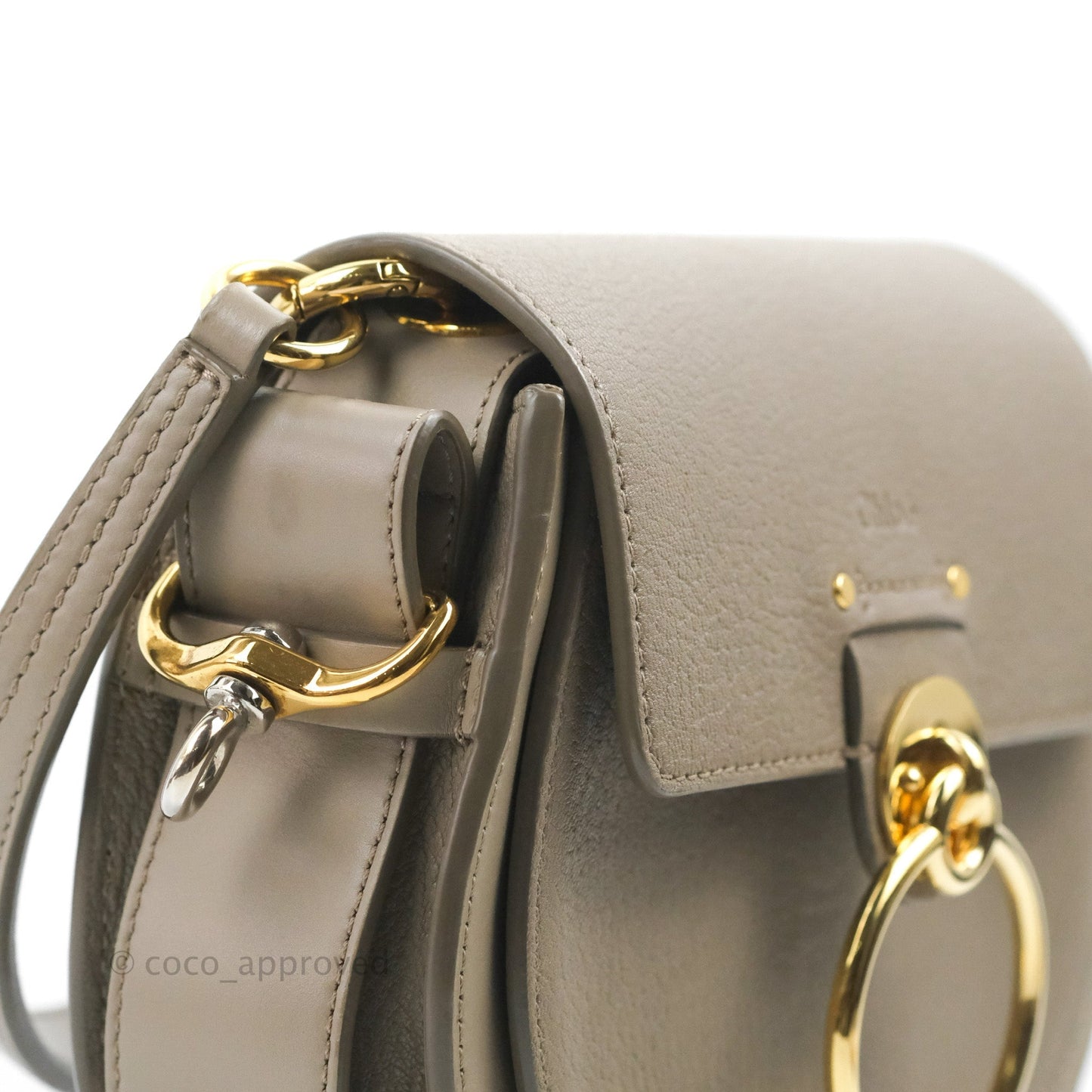Chloé Small Tess Bag Motty Grey Grained Calfskin