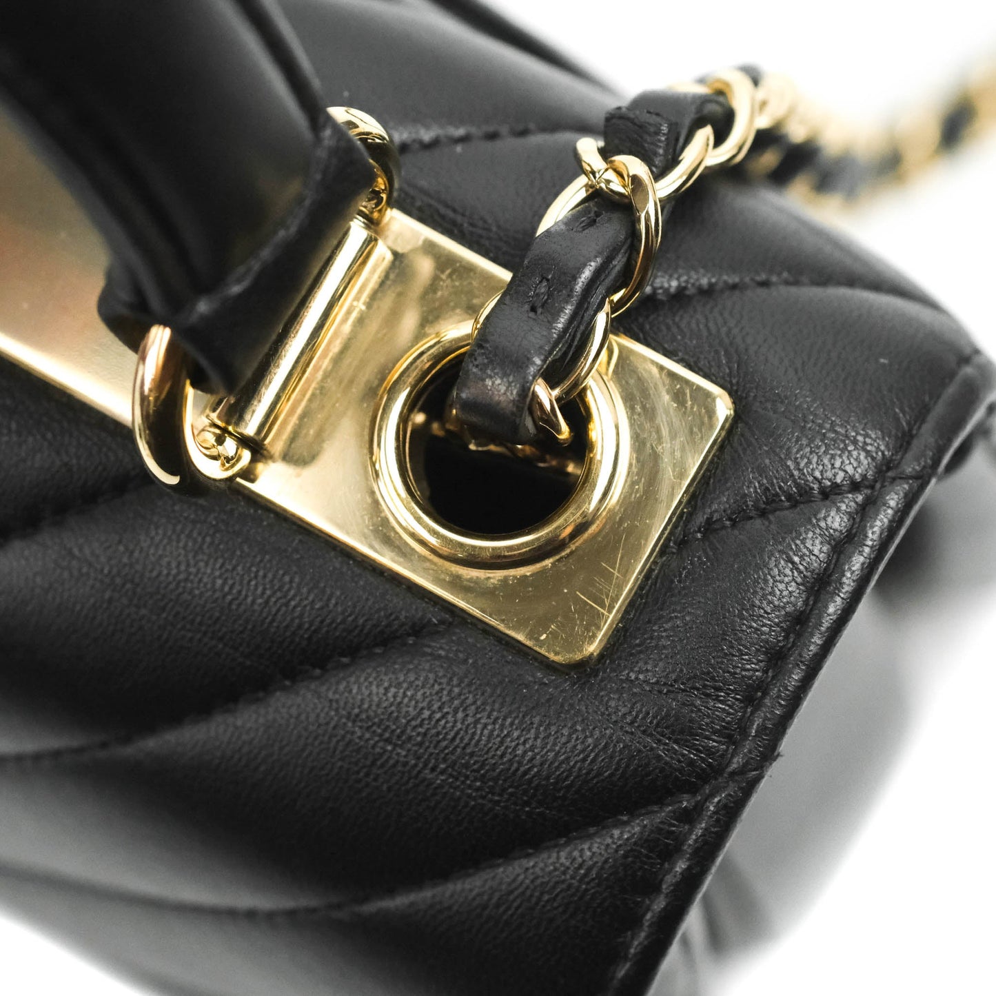 Chanel Trendy CC Chevron Small Black Lambskin Gold Hardware