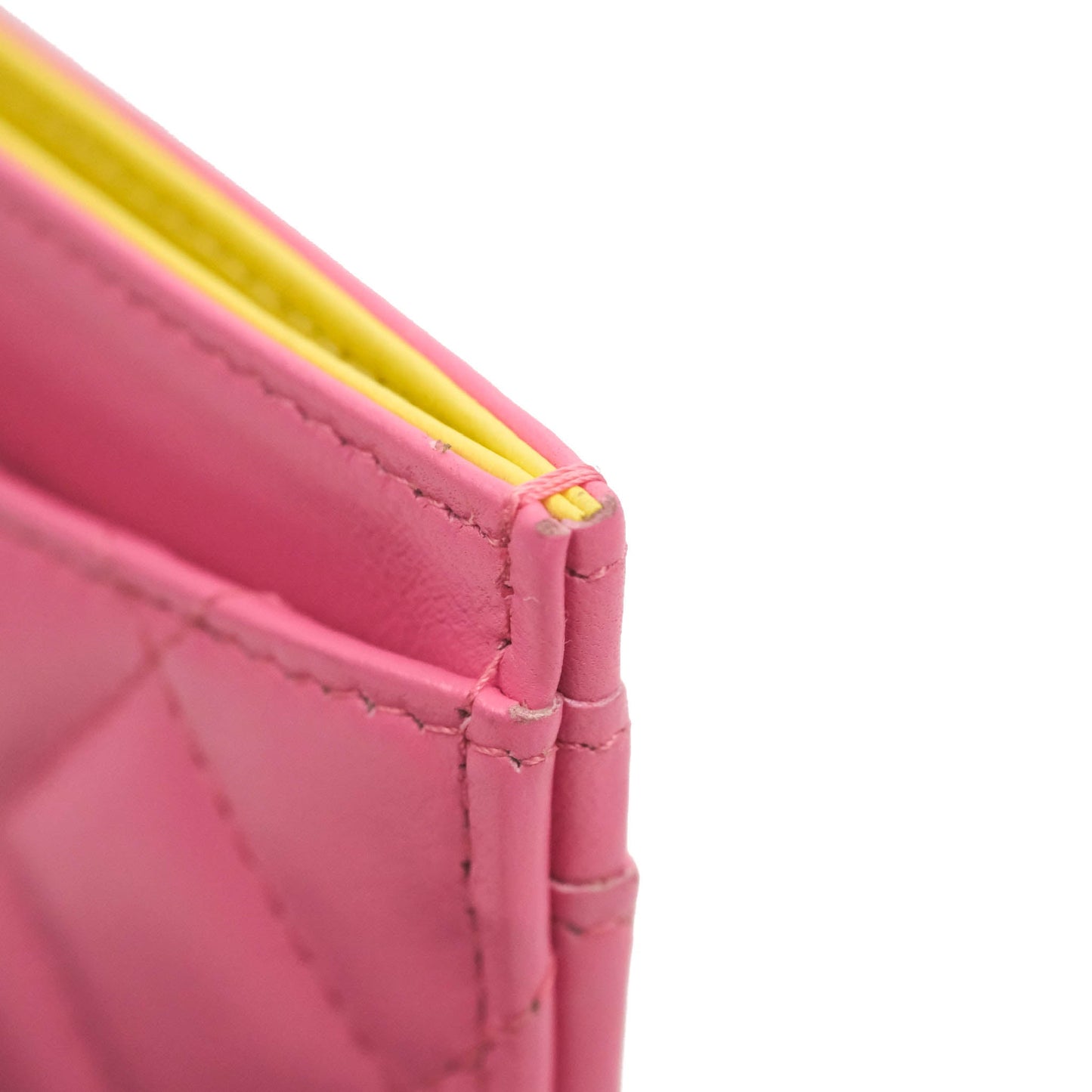 Chanel Classic Card Holder Pink Lambskin Rainbow Hardware