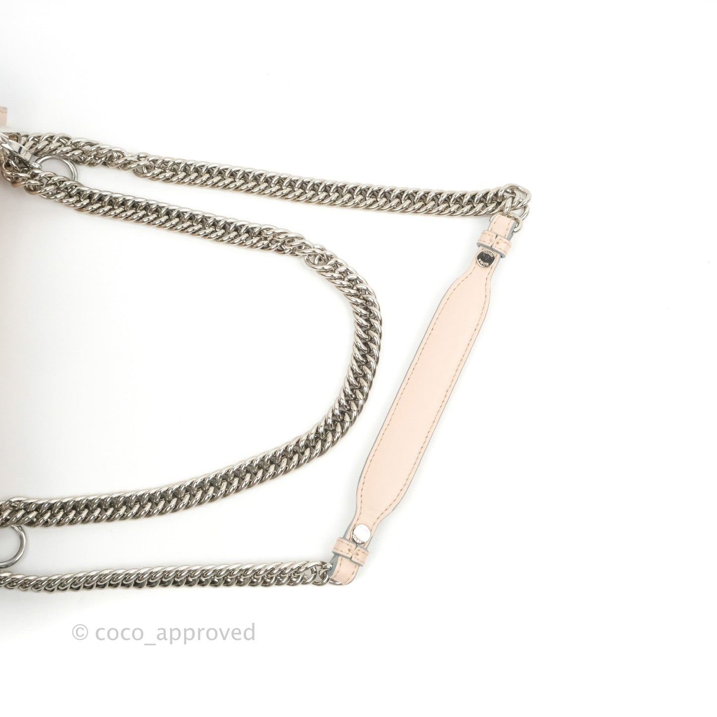 Fendi Kan I Scalloped Shoulder Bag Pale Pink Silver Hardware