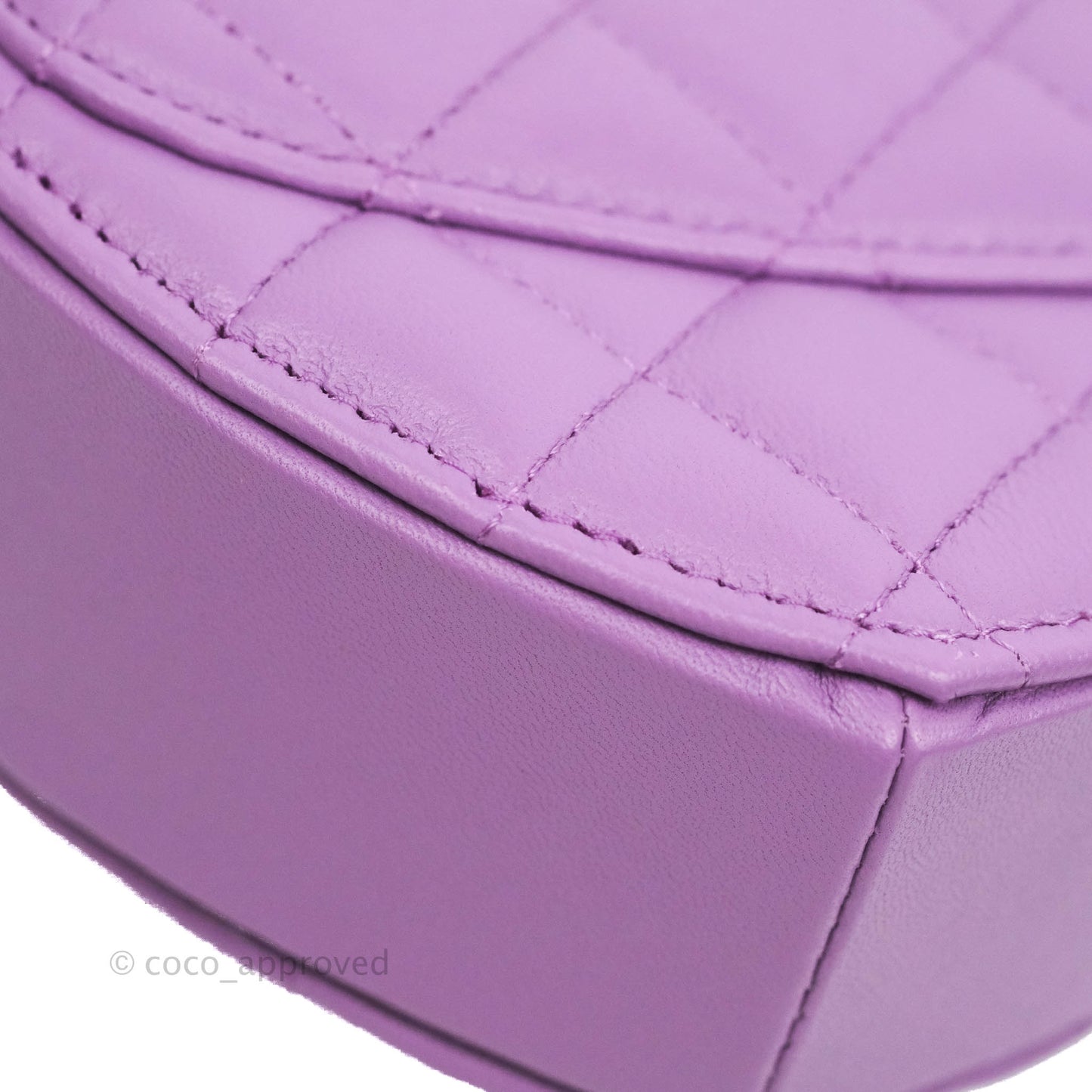 Chanel Small Heart Bag Purple Lambskin Gold Hardware 22S