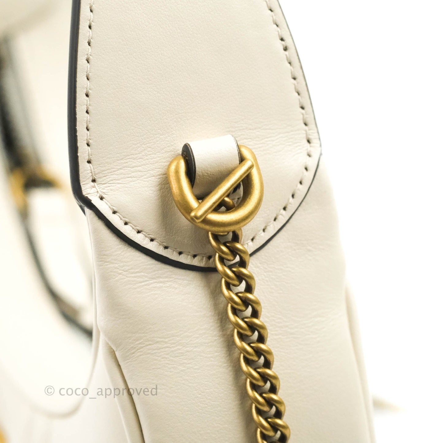 Gucci GG Marmont Half Moon-shaped Mini Bag White