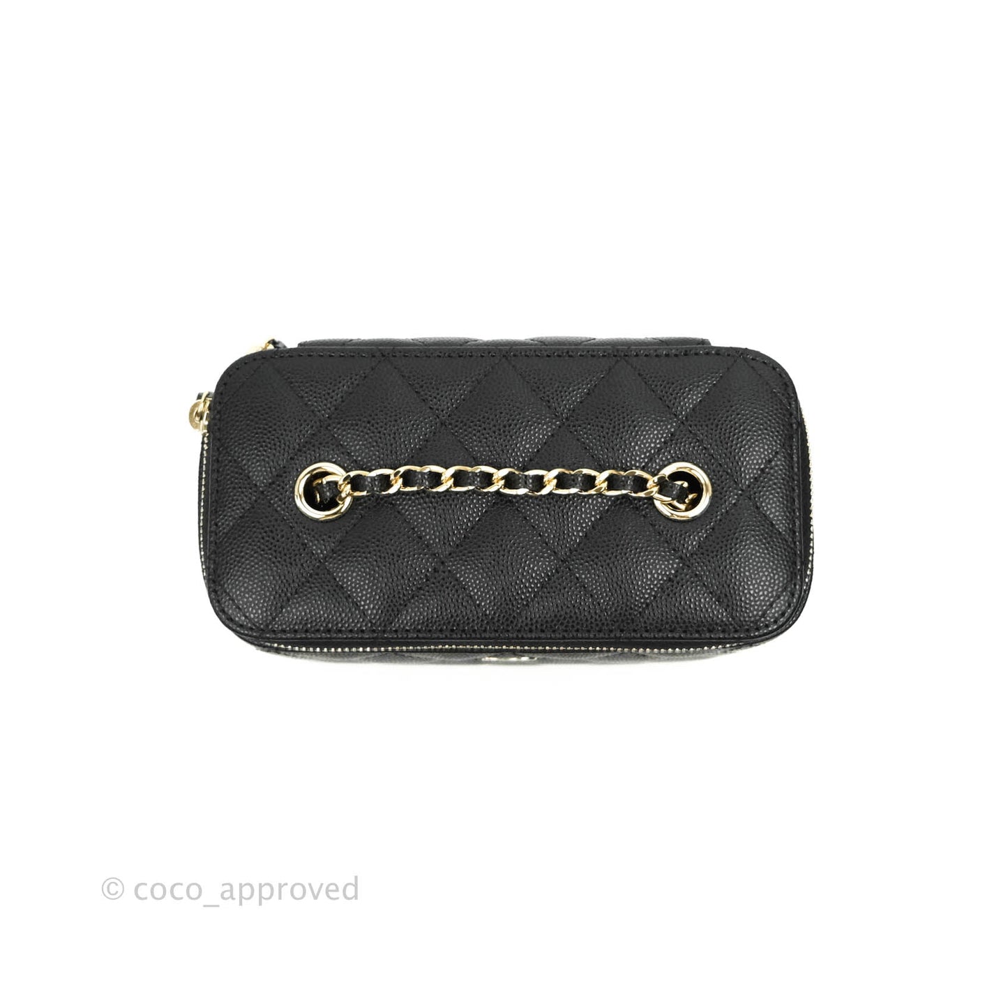 Chanel Vanity with Classic Chain Black Caviar Gold Hardware