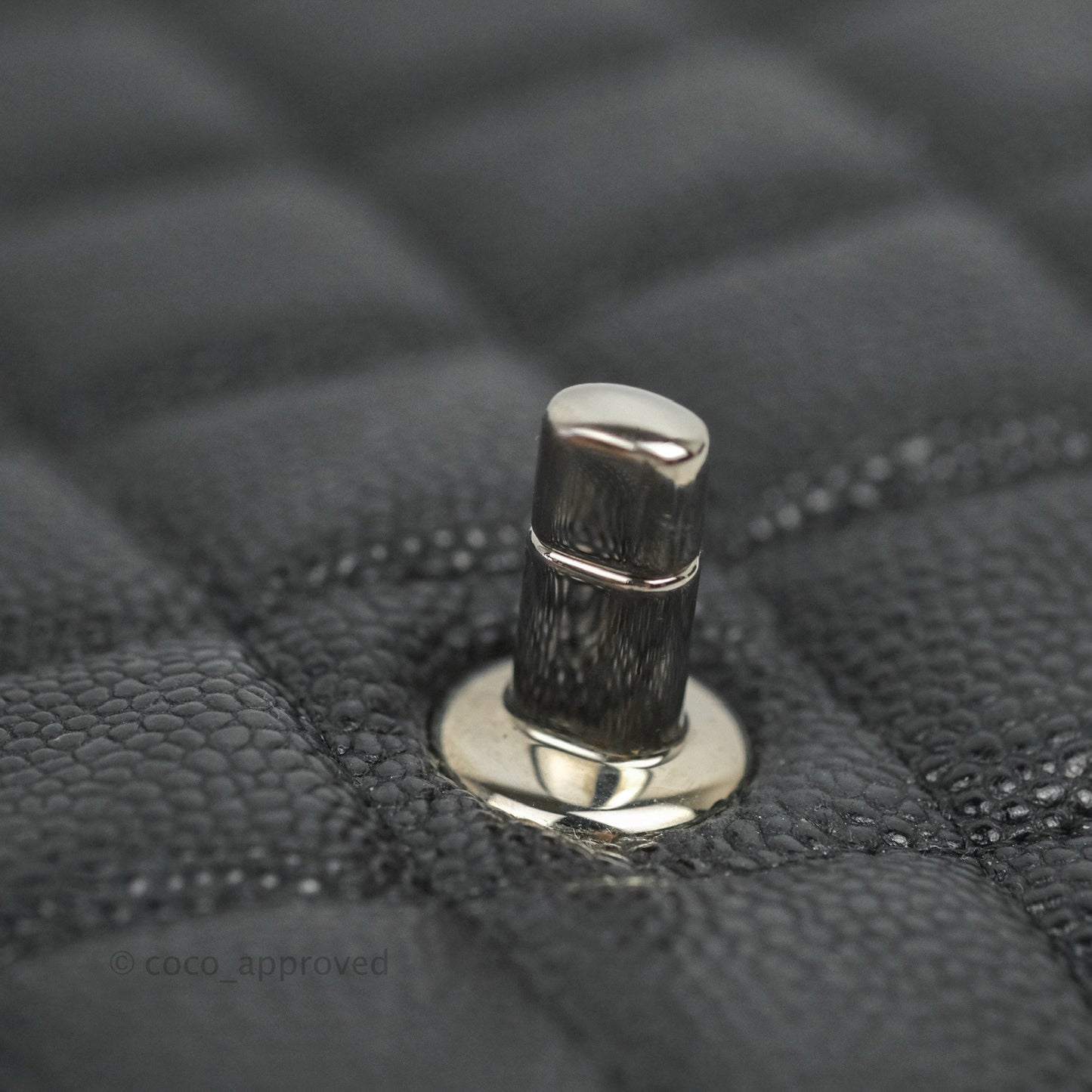 Chanel Quilted Clutch with Chain Black Caviar Silver Hardware
