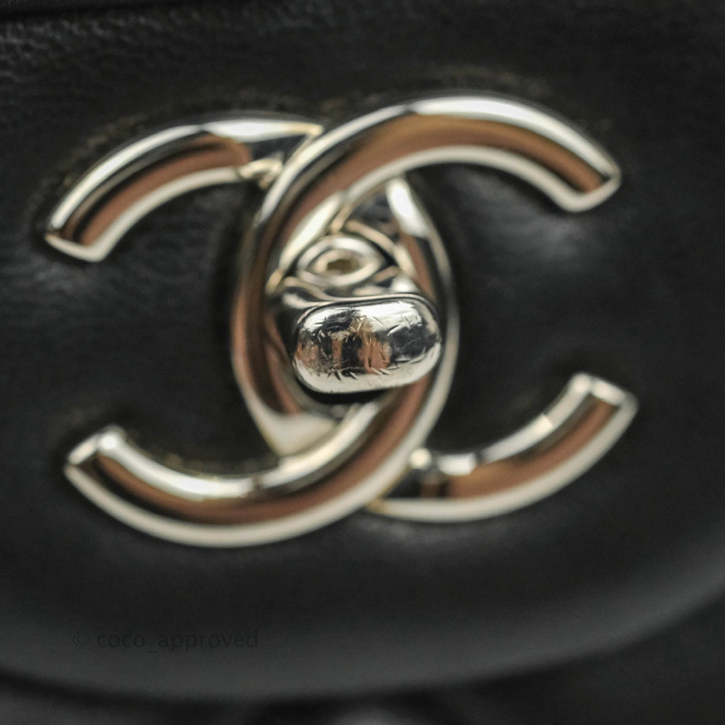 Chanel Quilted Maxi Single Flap Black Lambskin Silver Hardware