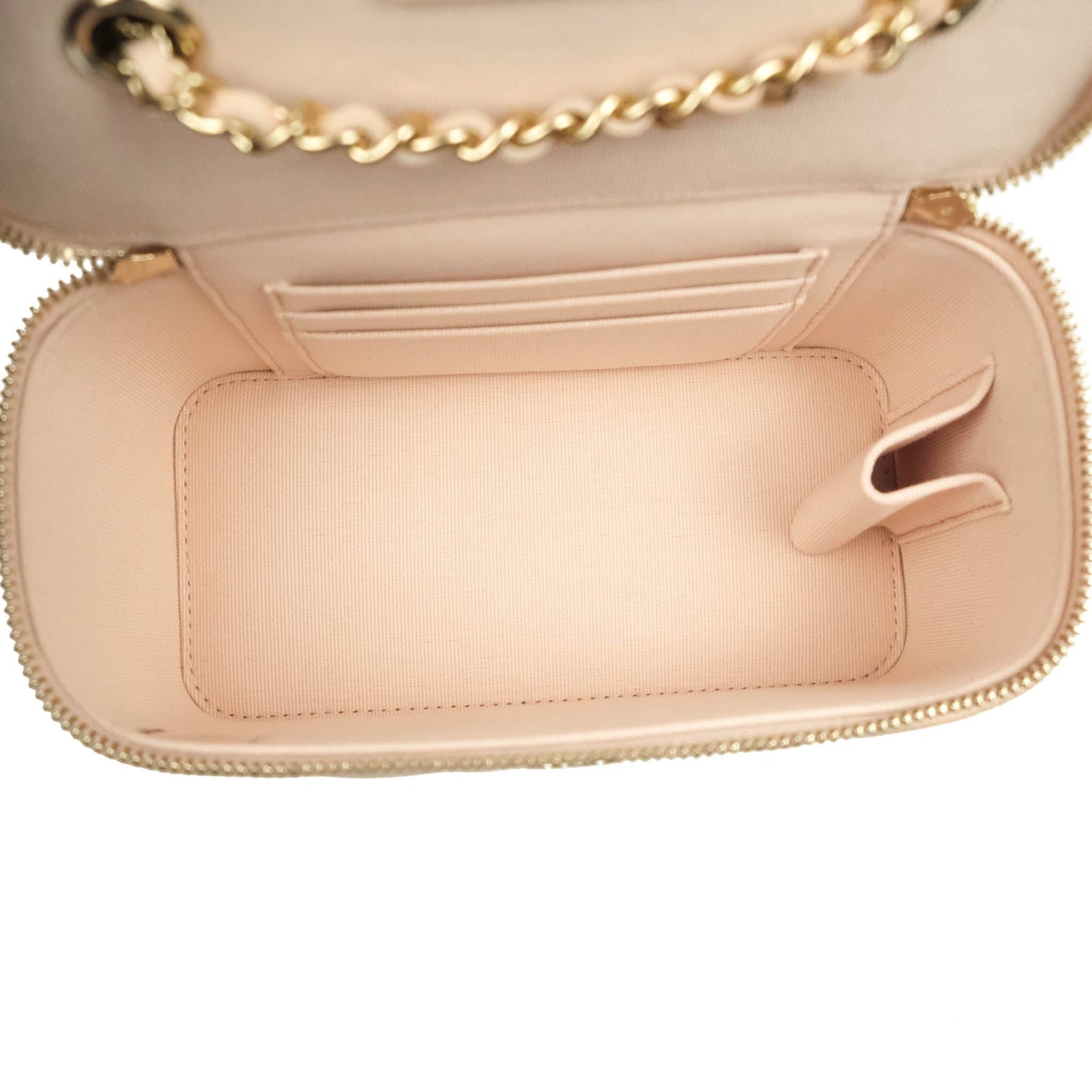 Chanel Vanity with Classic Chain Light Beige Caviar Gold Hardware 22C