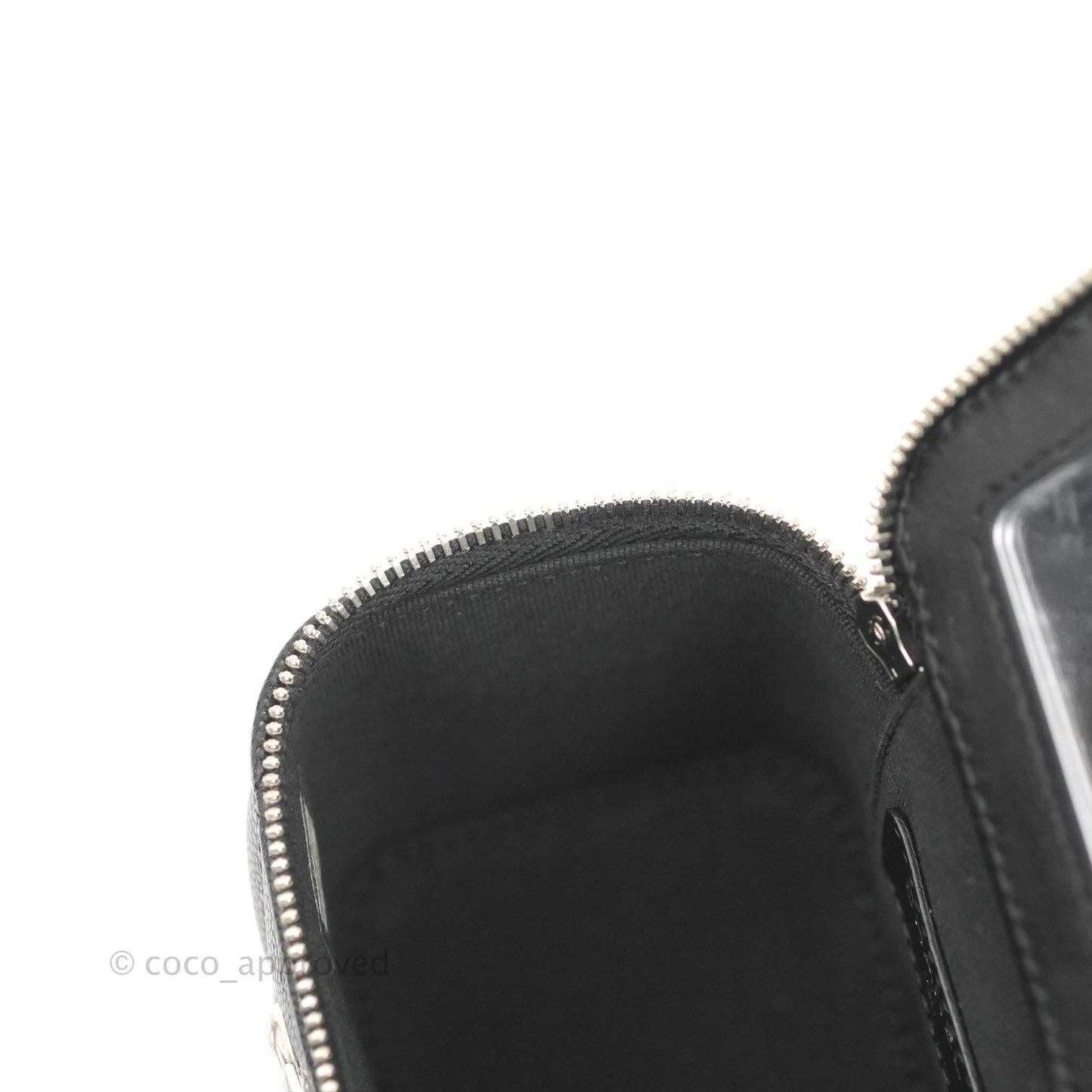 Chanel Mini Vanity With Coco Chain Black Caviar Silver Hardware
