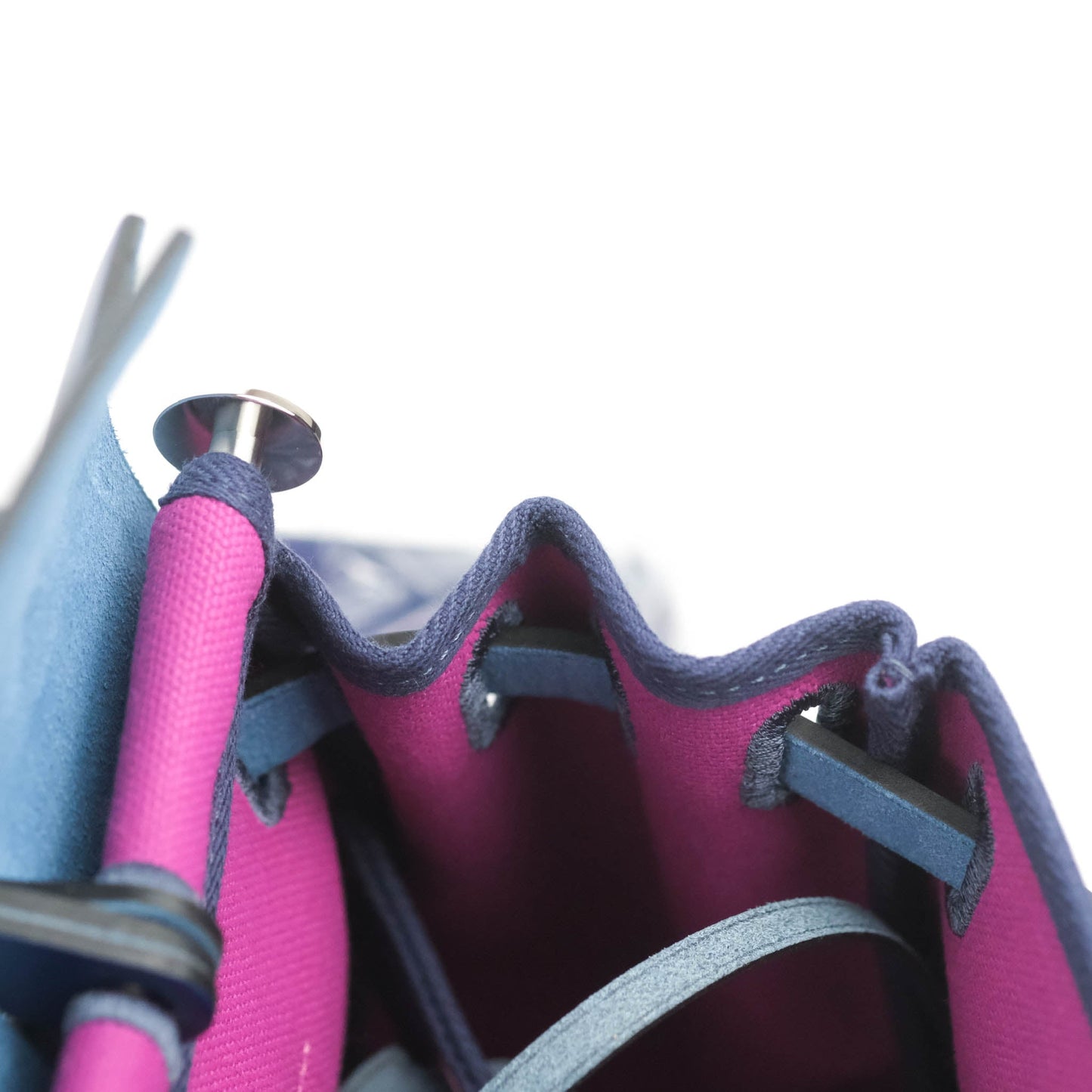 Hermès Herbag Zip 31 Toile Militaire Vache Hunter Rose Pourpre Bleu Saphir Palladium Hardware