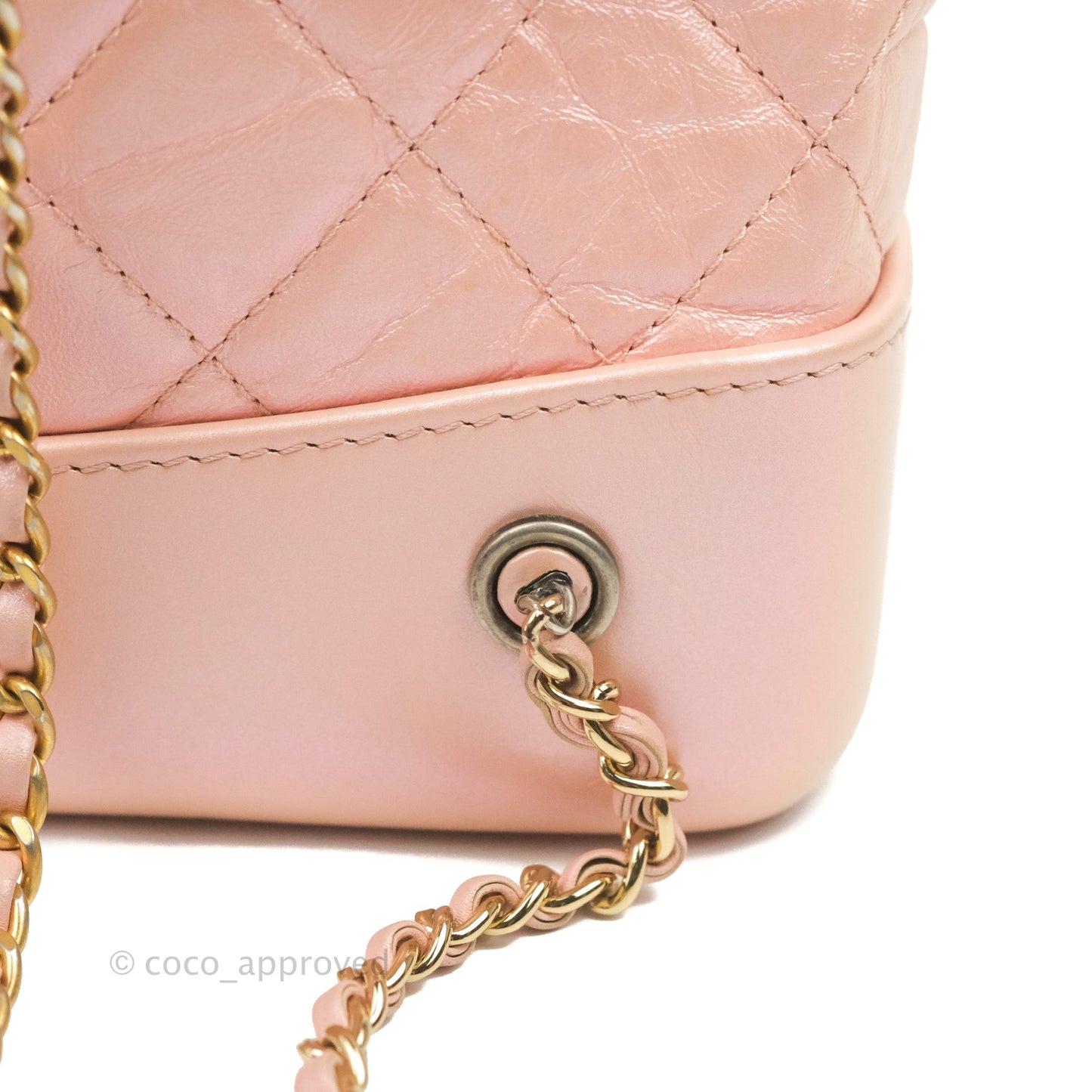 Chanel Small Gabrielle Backpack Iridescent Pink Aged Calfskin