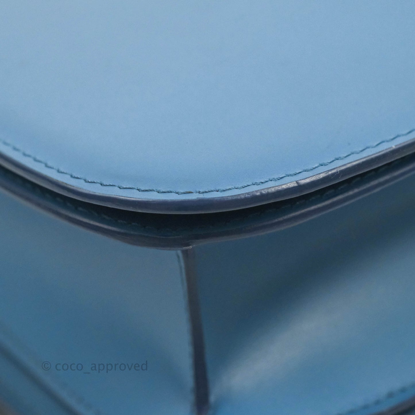 Celine Medium Classic Box Flap Blue Calfskin Silver Hardware
