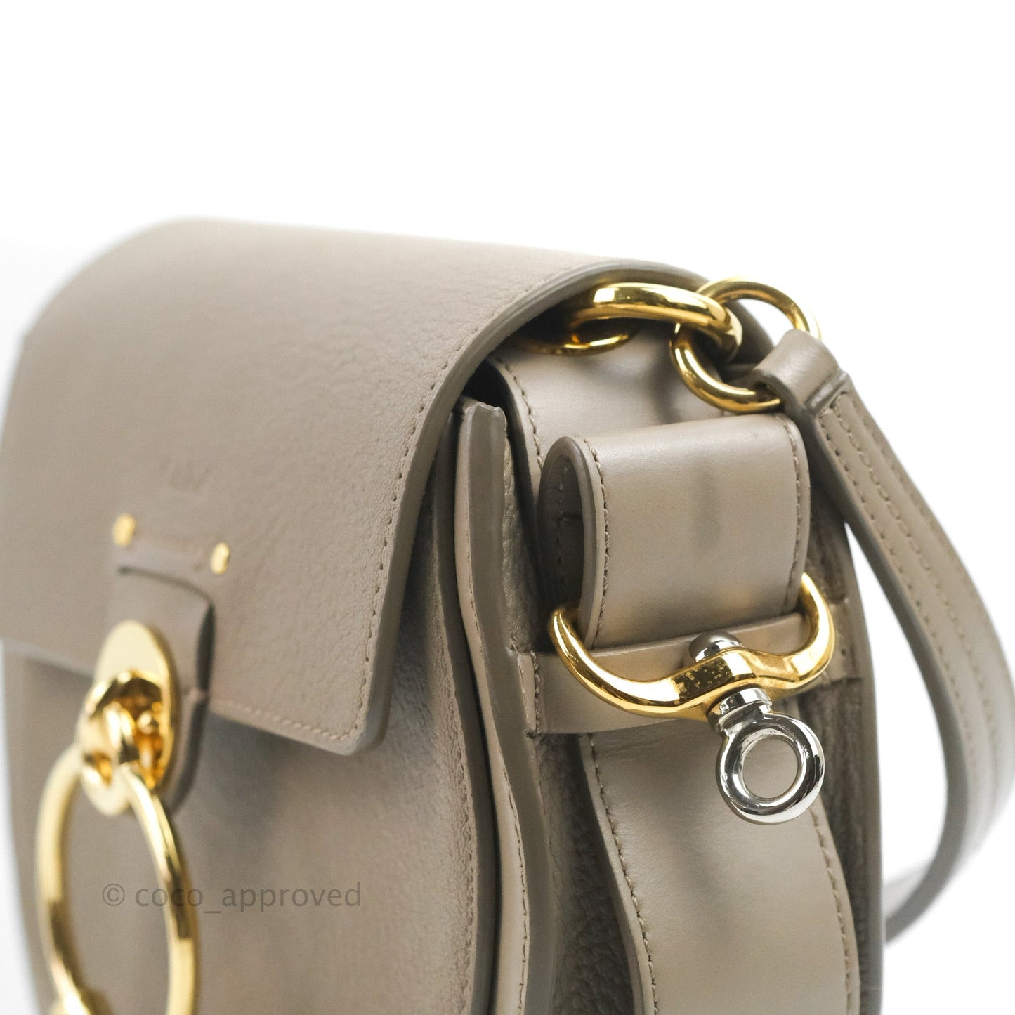 Chloé Small Tess Bag Motty Grey Grained Calfskin