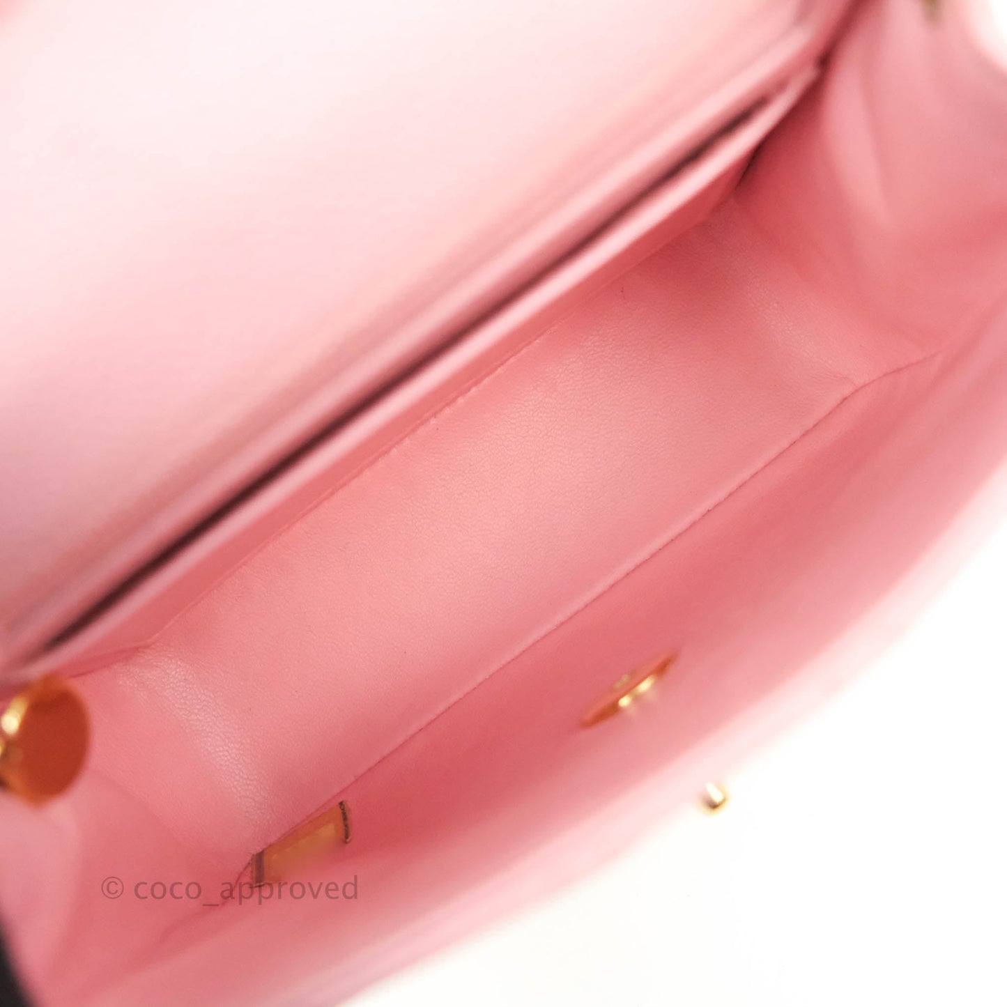 Chanel Quilted Vintage Mini Square Flap Pink Caviar Pink Hardware