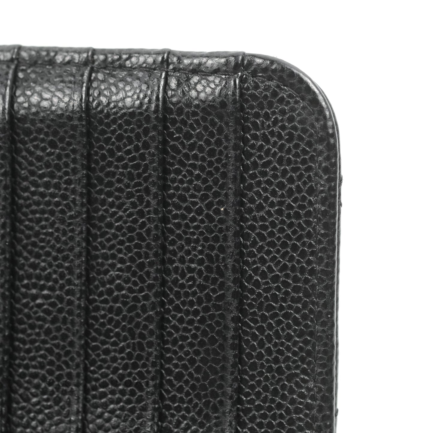 Chanel Quilted Mini Wallet on Chain WOC Black Caviar Silver Hardware