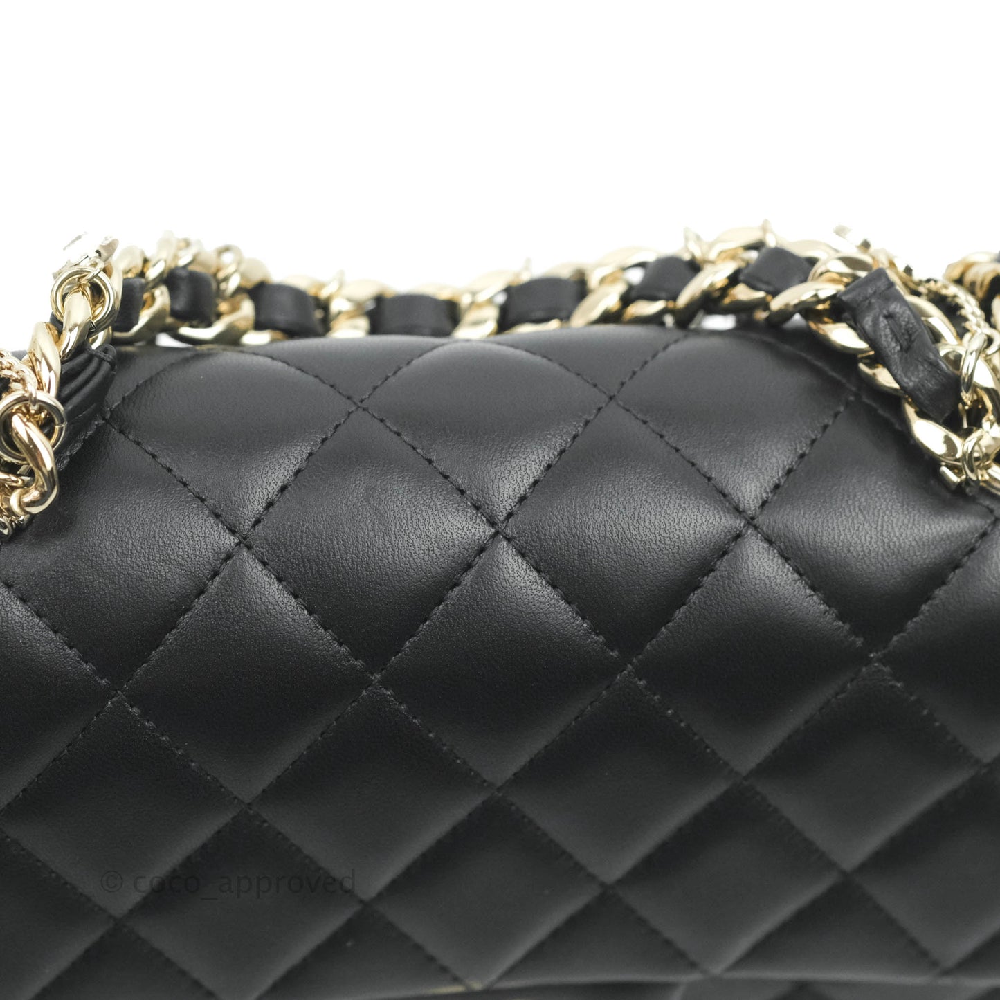 Chanel Quilted Mini Rectangular Lambskin Black Flap With Charms Gold Hardware 21C