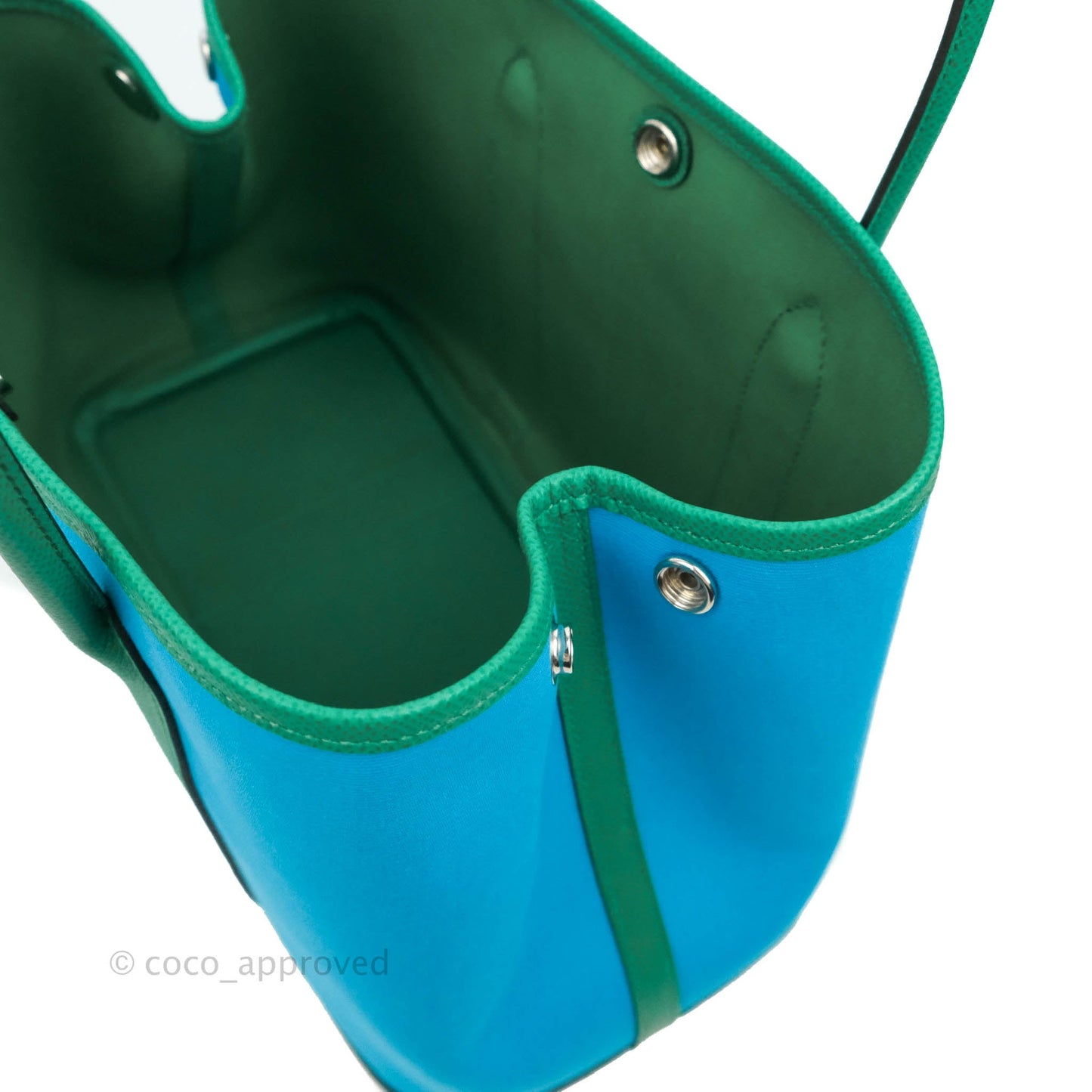 Hermès Garden Party 30 Canvas Bleu Azteque/Menthe/Jade