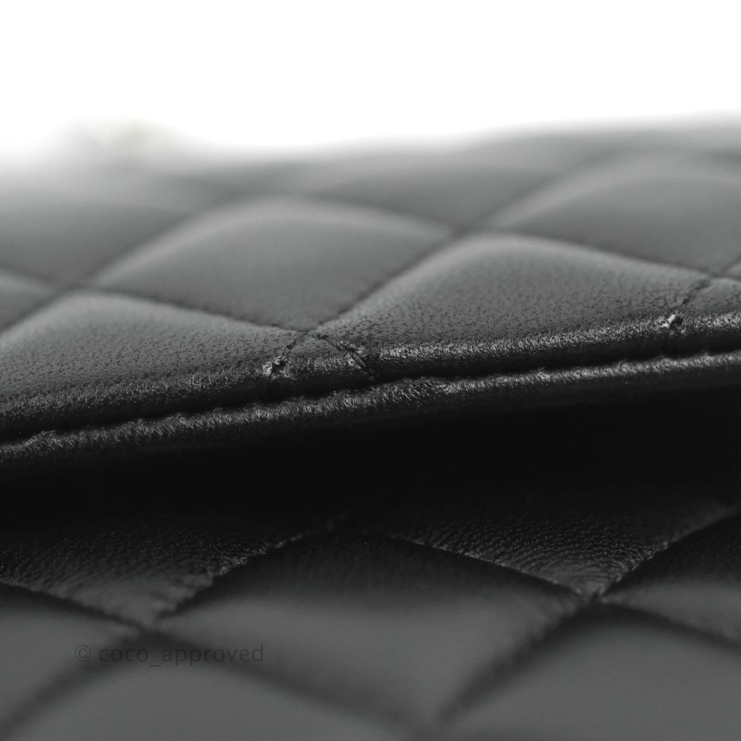Chanel Classic M/L Medium Flap Quilted Black Lambskin Silver Hardware