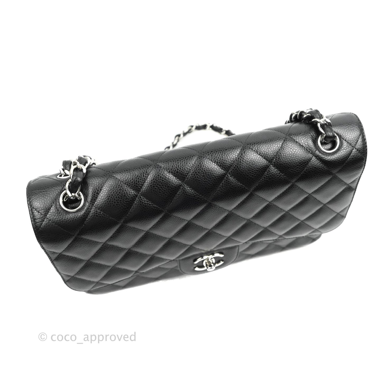 Chanel Jumbo Double Flap Black Caviar Silver Hardware⁣⁣