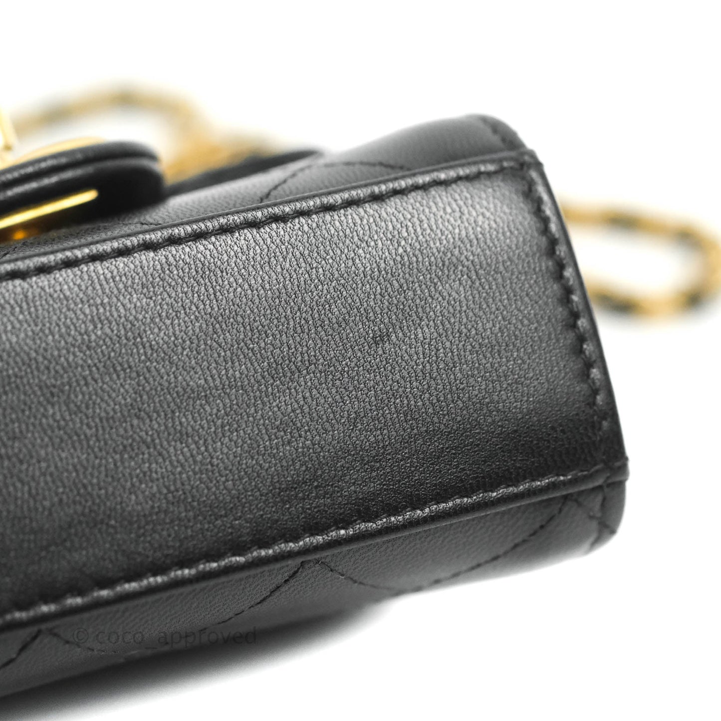 Chanel Mini Chic Pearls Flap Black Goatskin Gold Hardware