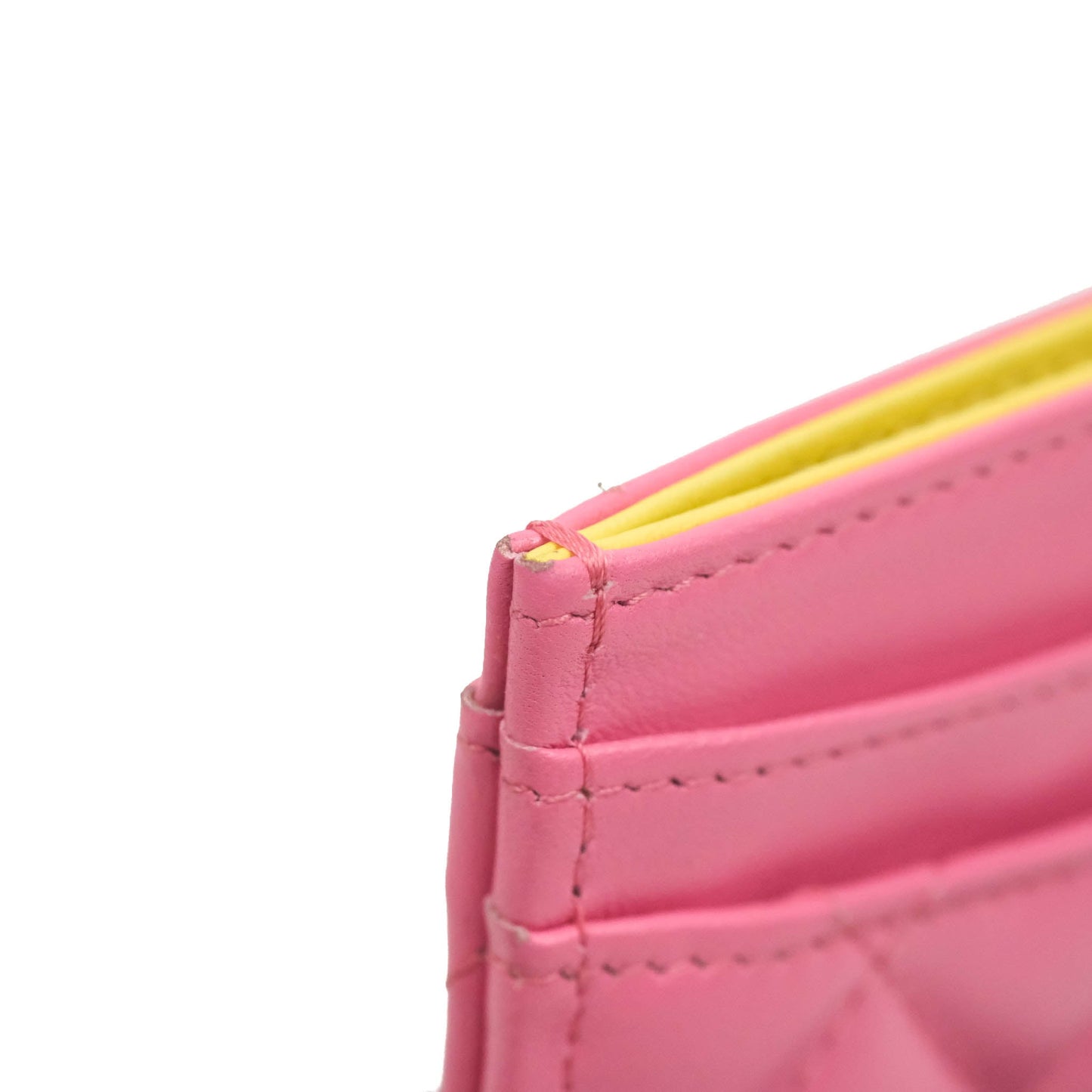 Chanel Classic Card Holder Pink Lambskin Rainbow Hardware