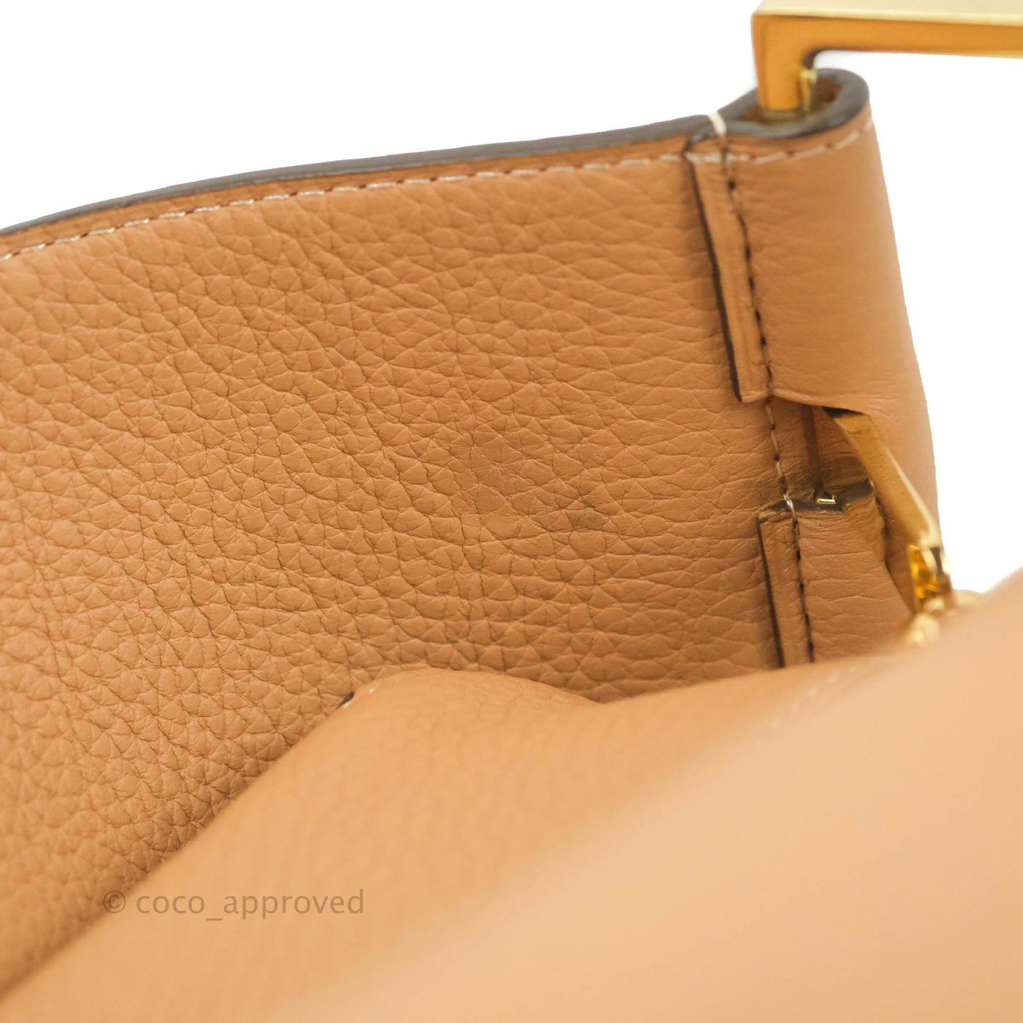 Delvaux Cool Box MM in Taurillon Soft Grained Calfskin Vegetal Ivory Gold Hardware