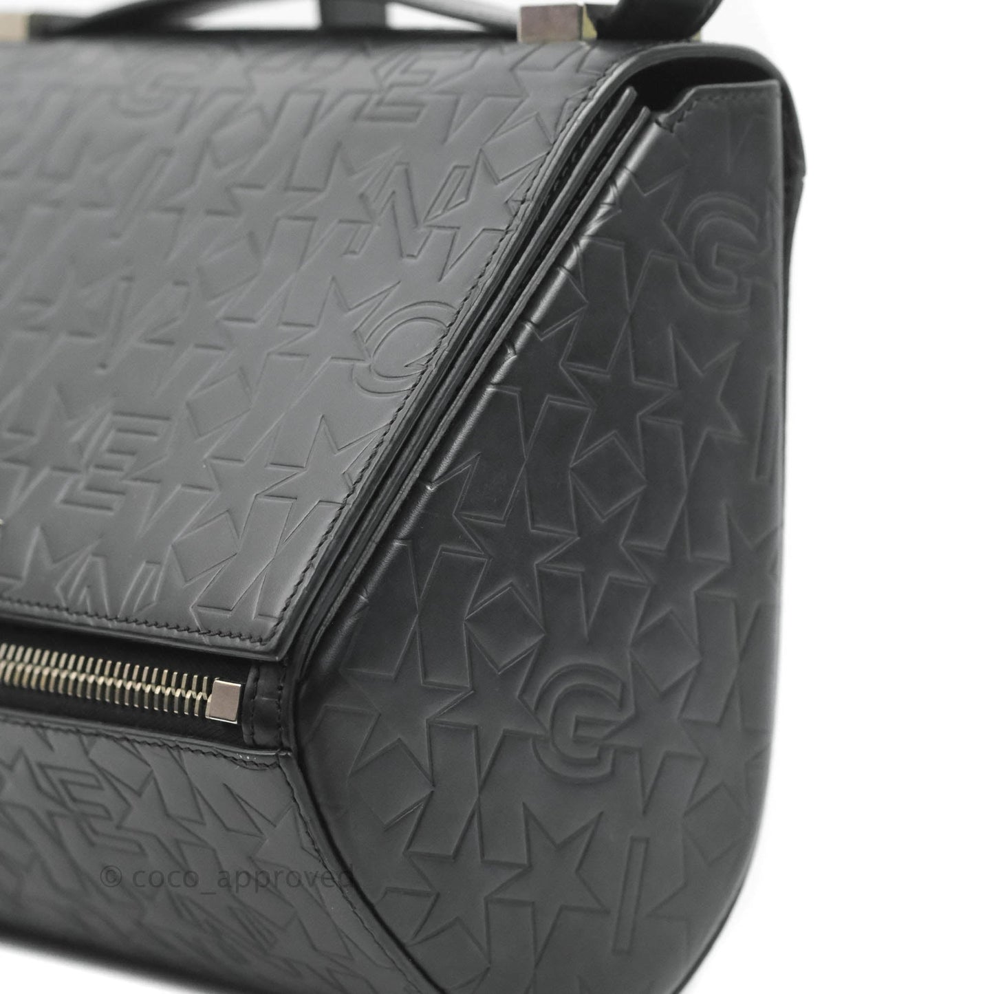 Givenchy Calfskin Star Embossed Medium Pandora Box Crossbody Bag Black