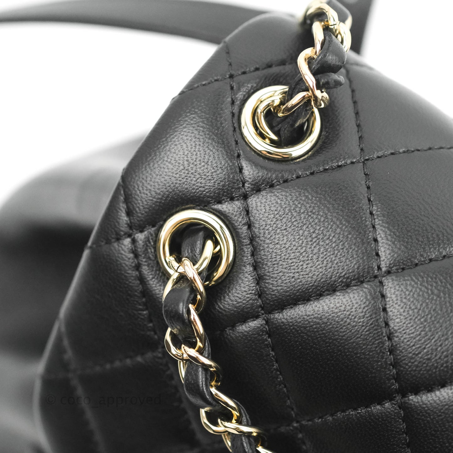 Chanel Quilted Small Duma Drawstring Backpack Black Calfskin 22C