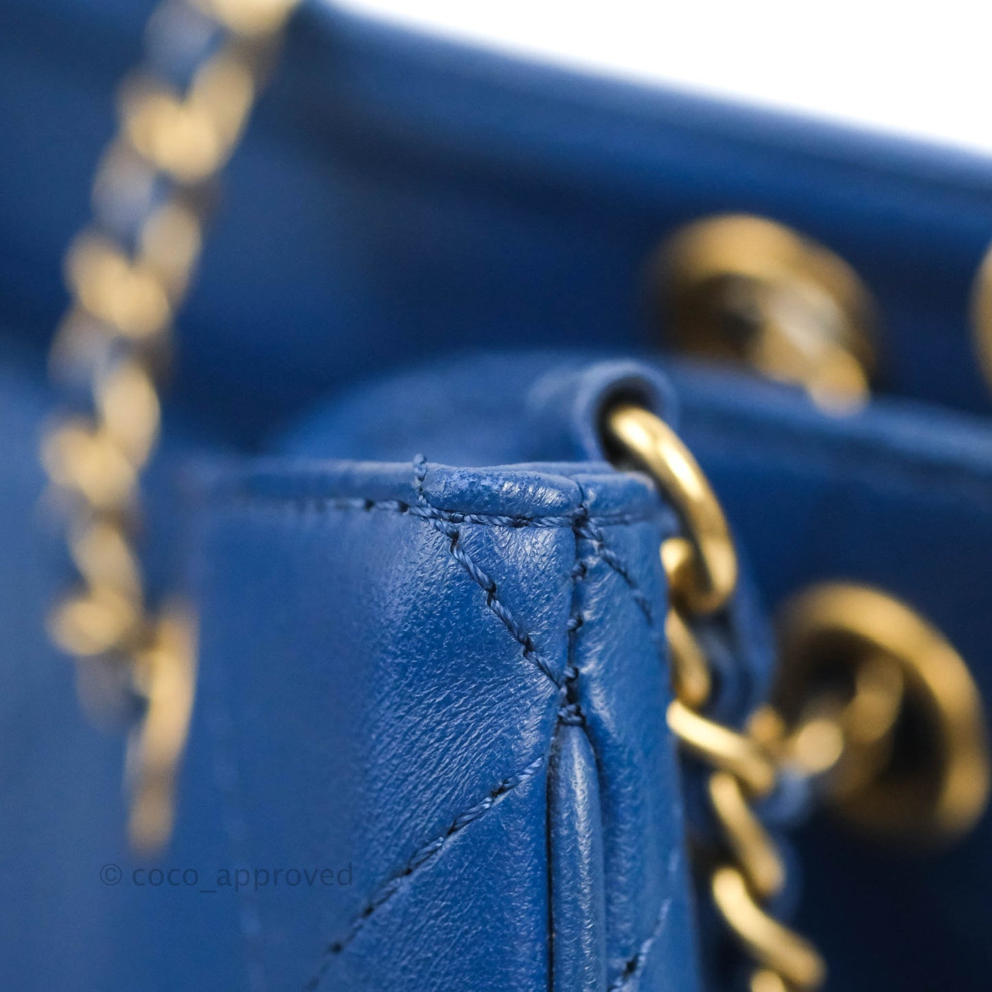 Chanel Egyptian Amulet Drawstring Bucket Bag Navy Aged Gold Hardware