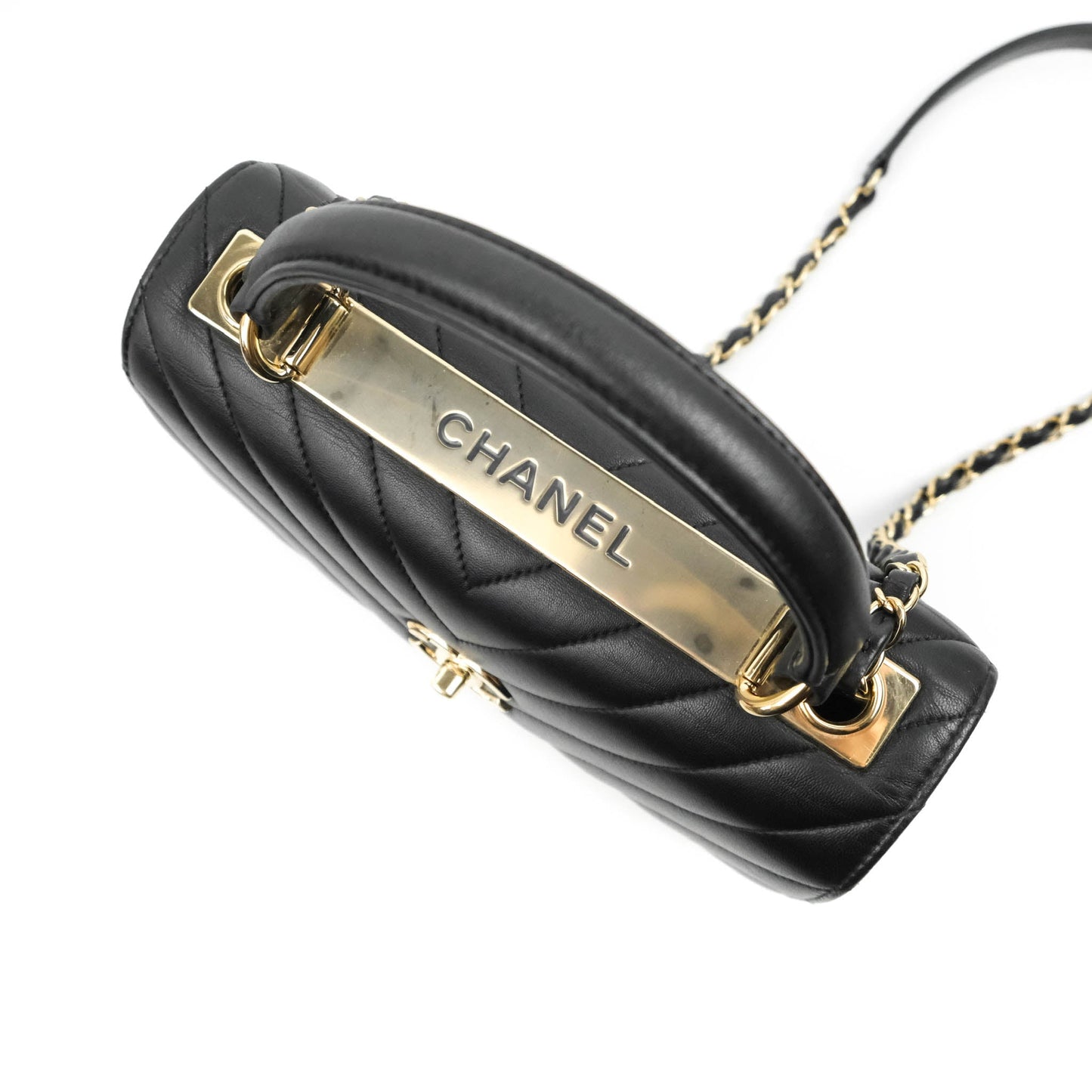 Chanel Trendy CC Chevron Small Black Lambskin Gold Hardware