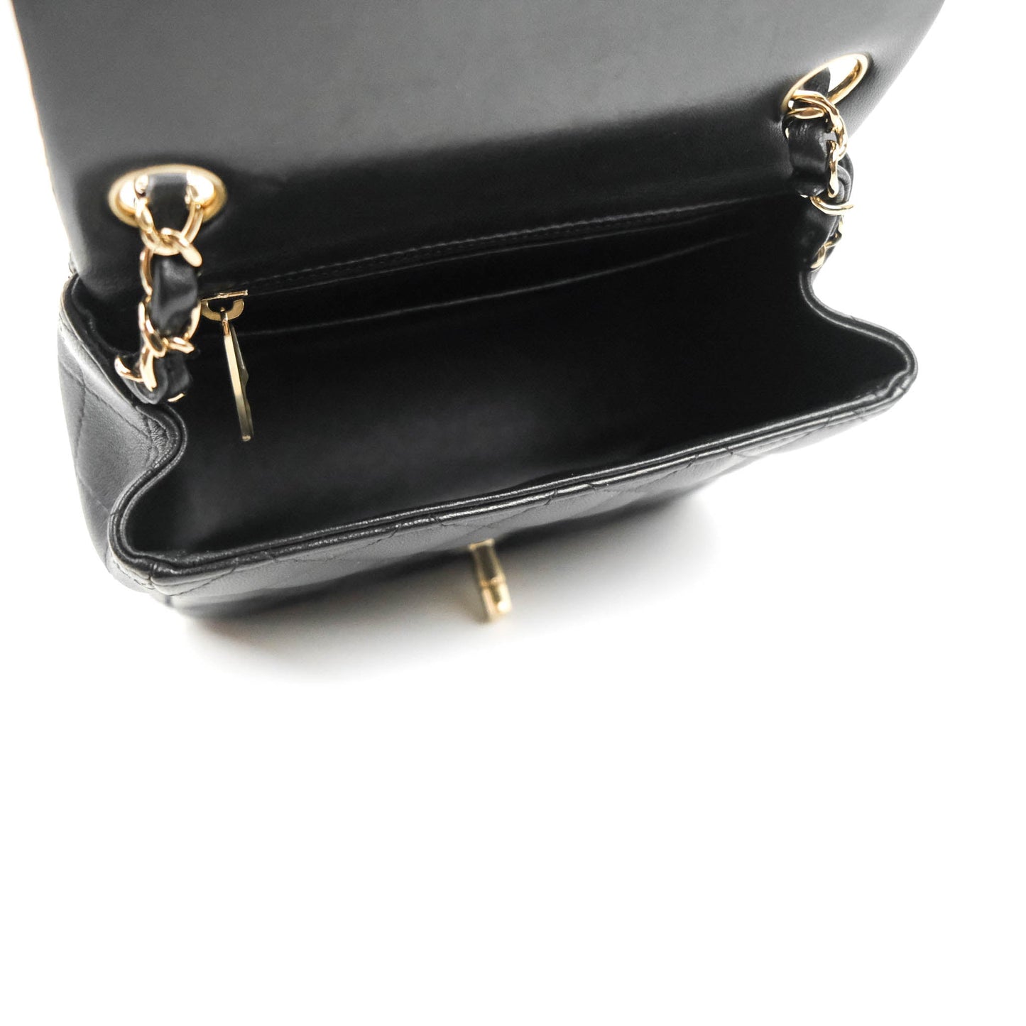 Chanel Mini Square Black Lambskin Gold Hardware