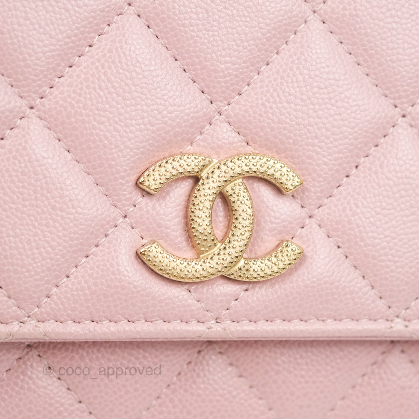 Chanel Quilted Wallet on Chain WOC Light Pink Caviar Gold Hardware