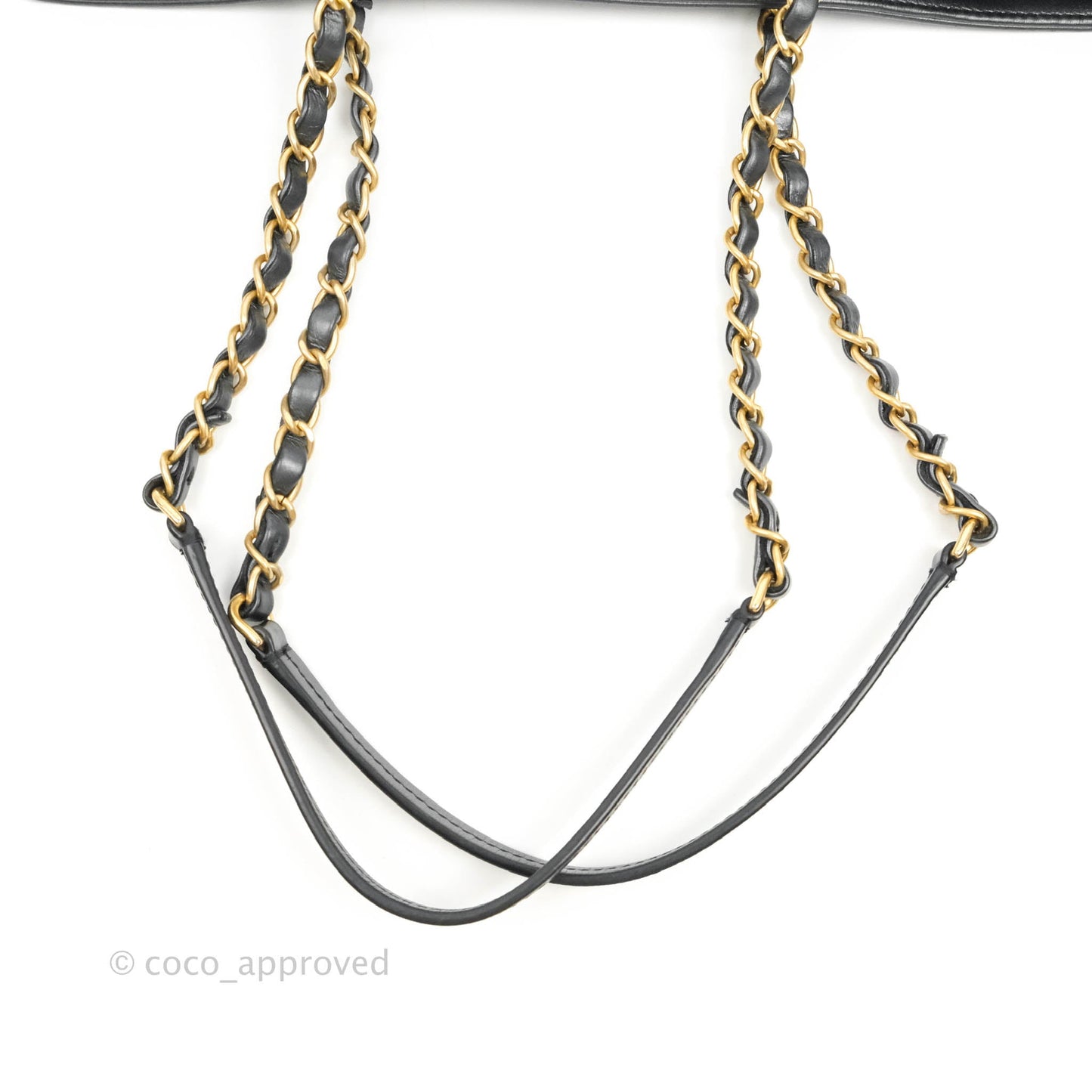 Chanel Quilted Drawstring Shopping Tote Bag Metallic Dark Grey Aged Calfskin Aged Gold Hardware