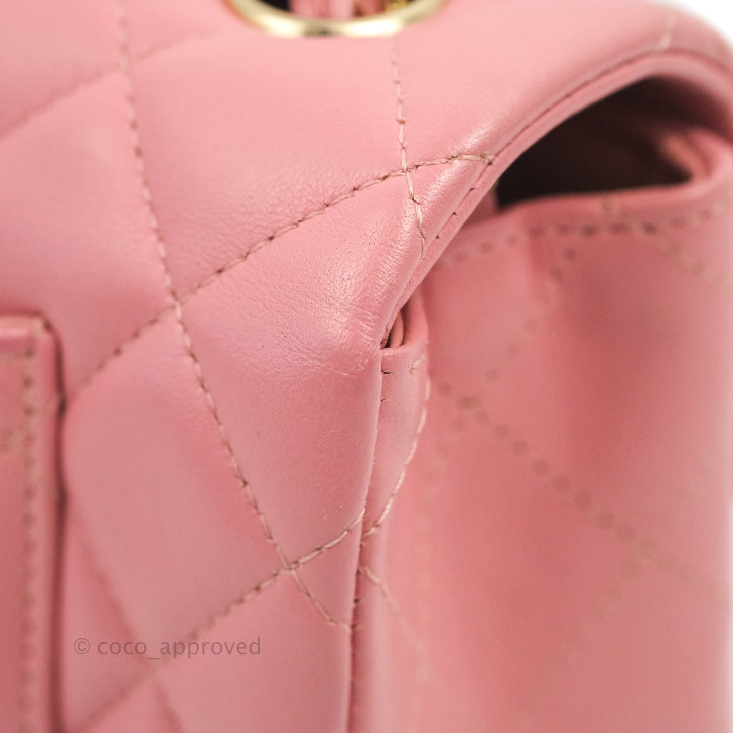 Chanel Quilted Mini Rectangular Flap Pink Lambskin Gold Hardware