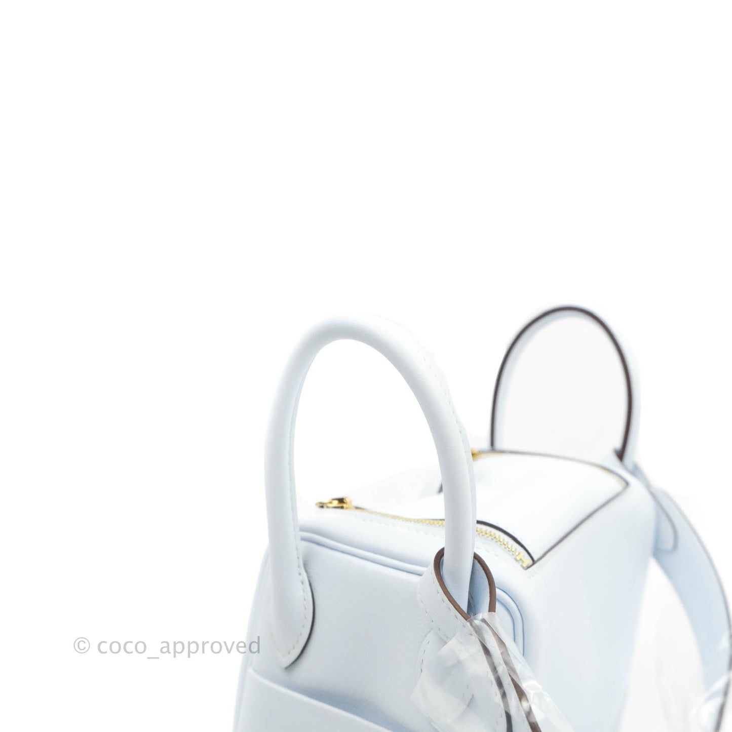 Hermès Mini Lindy 20 Blue Pale Swift Gold Hardware