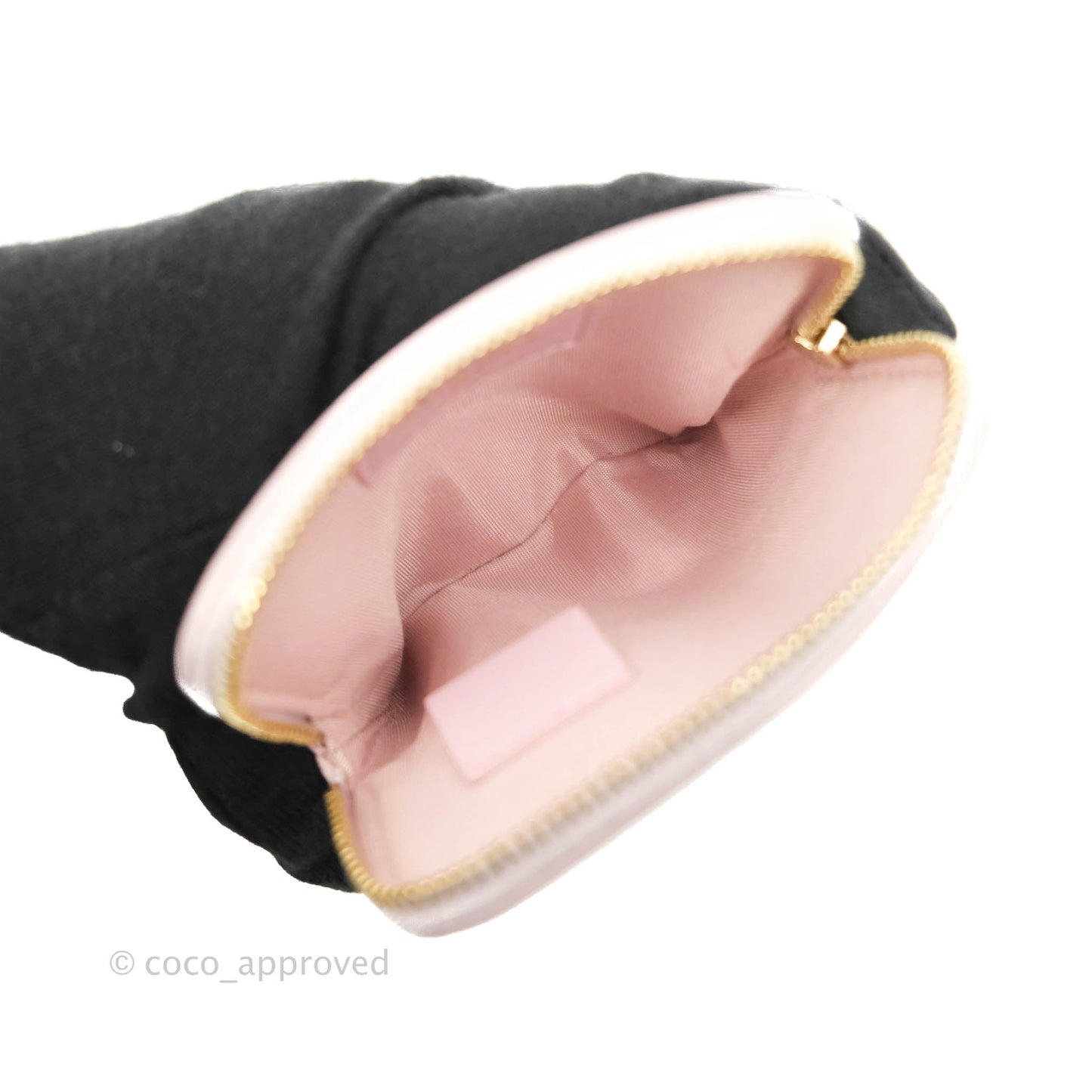 Chanel 19 Zip Card Holder Light Pink Lambskin Gold Hardware