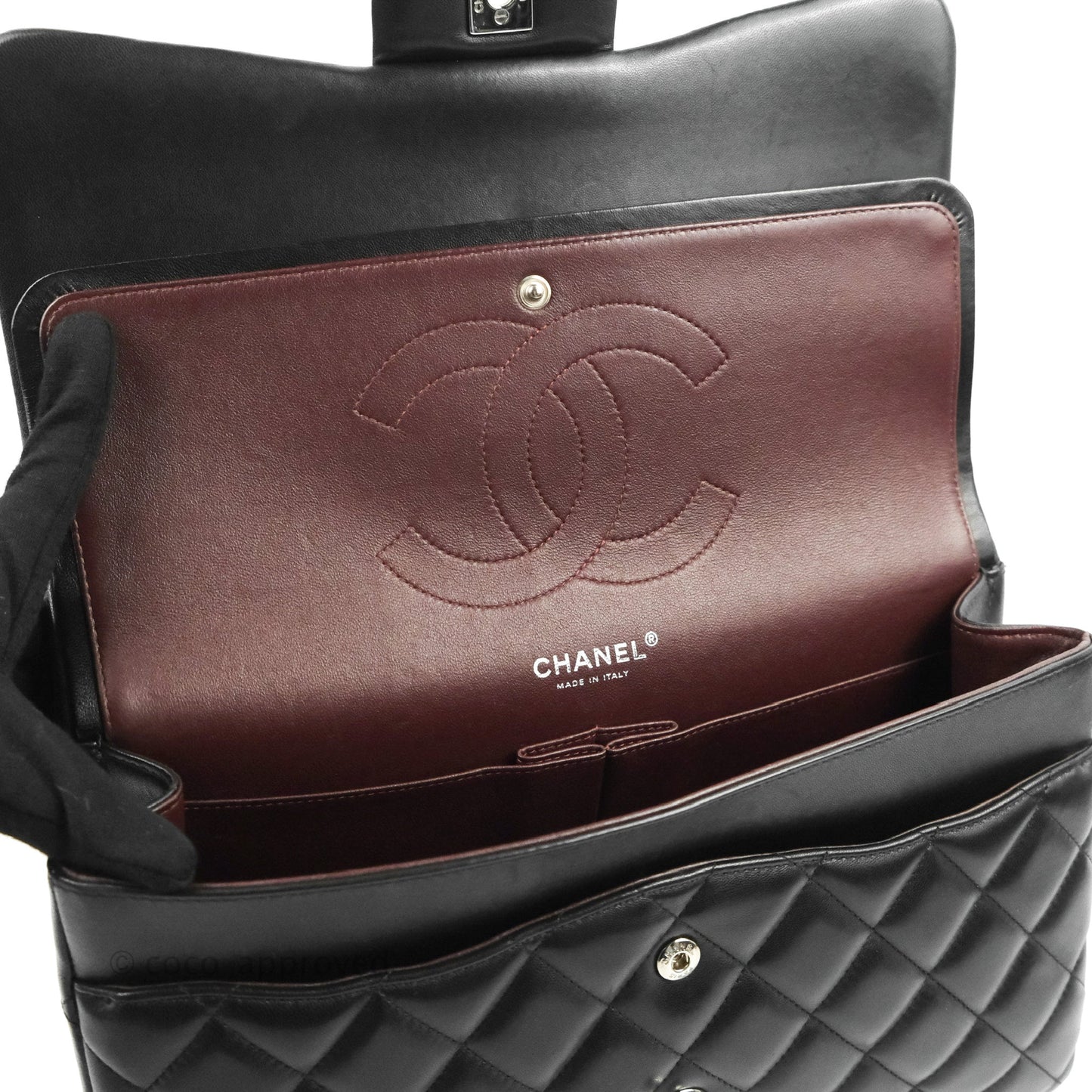 Chanel Jumbo Double Flap Black Lambskin Silver Hardware⁣⁣