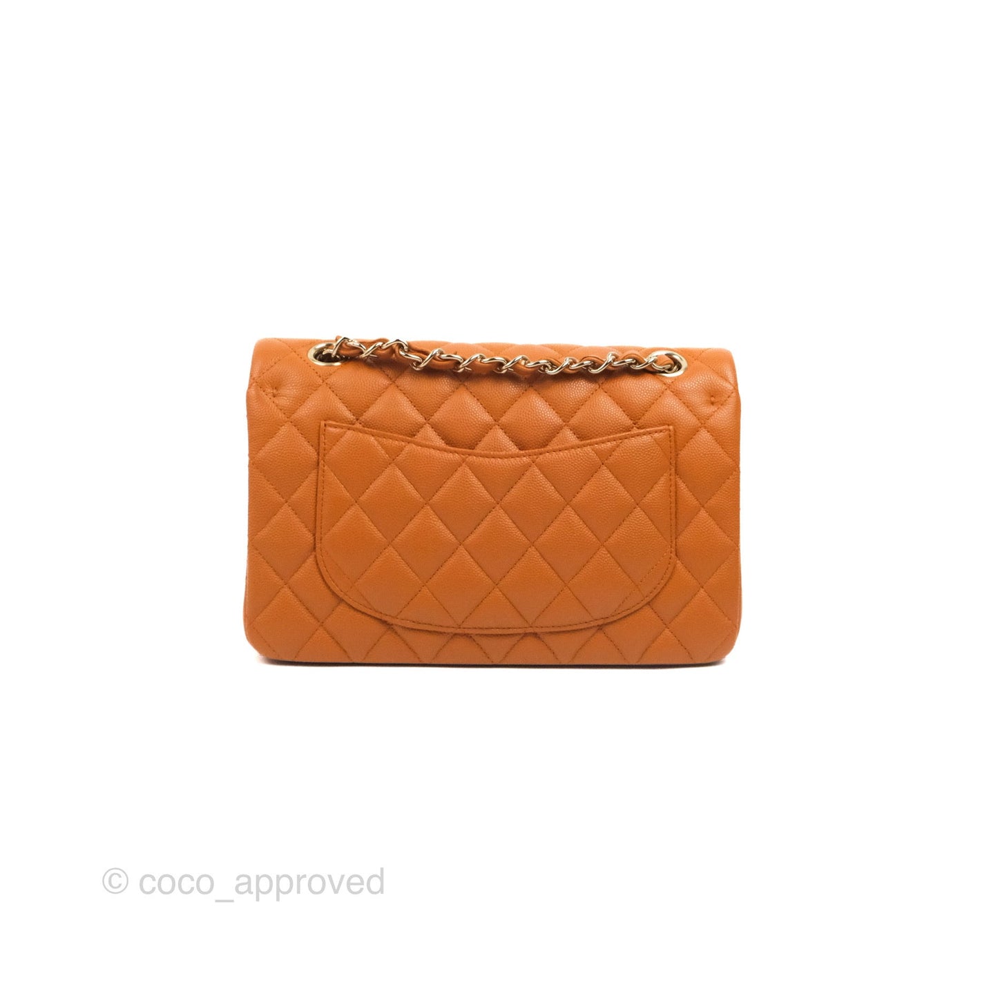Chanel Classic S/M Small Double Flap Caramel Caviar Gold Hardware 21A