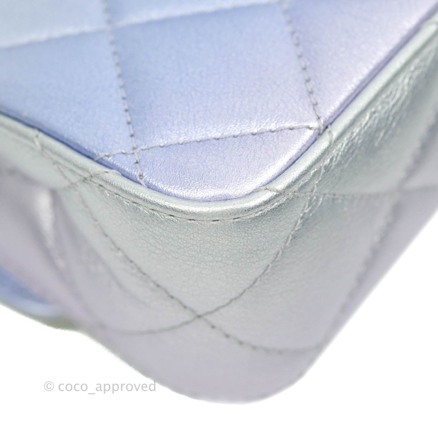 Chanel Wristlet Clutch Iridescent Rainbow Calfskin Leather 21K