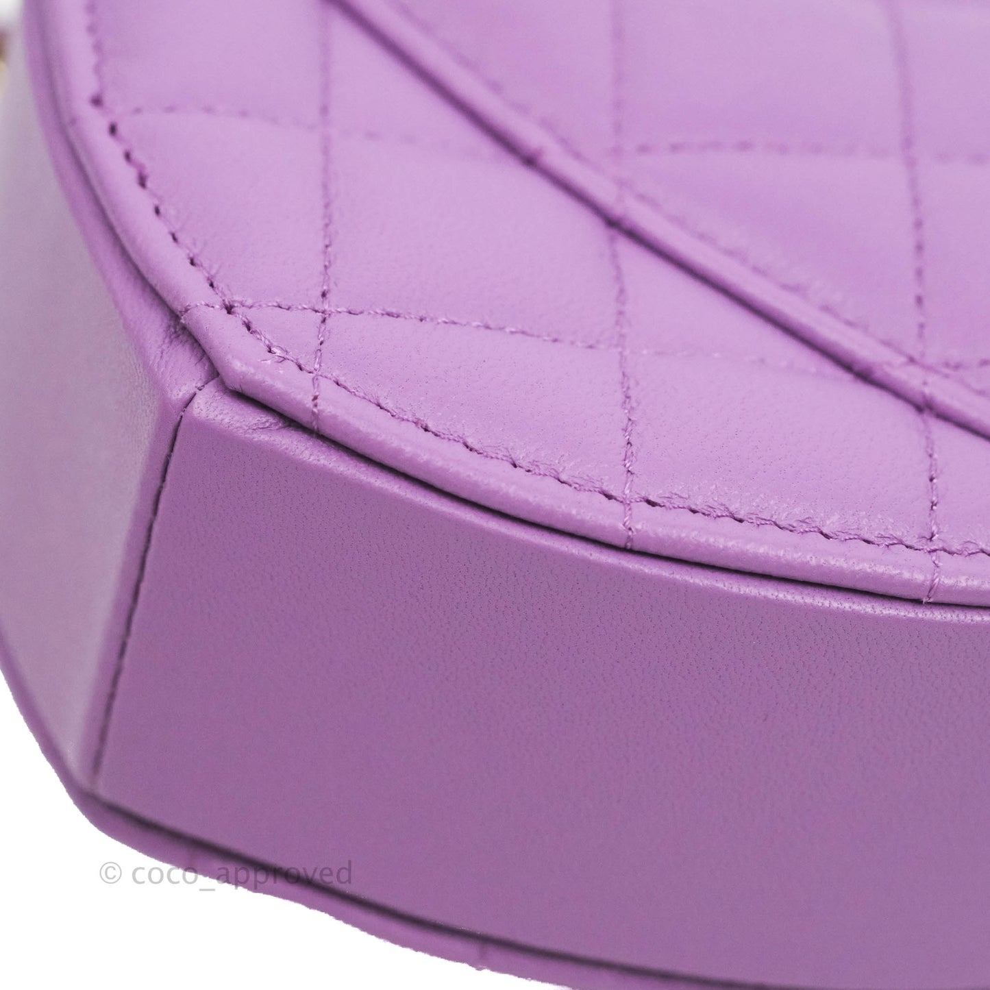 Chanel Small Heart Bag Purple Lambskin Gold Hardware 22S