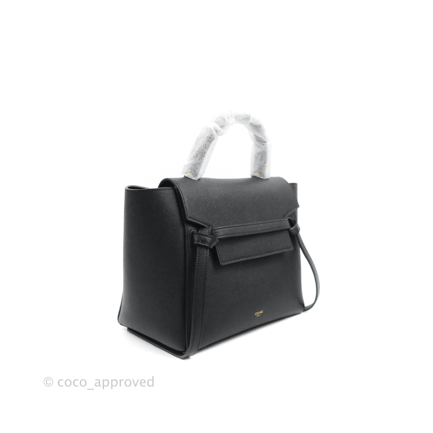 Celine Micro Belt Bag Dark Grey Grained Calfskin Gold Hardware